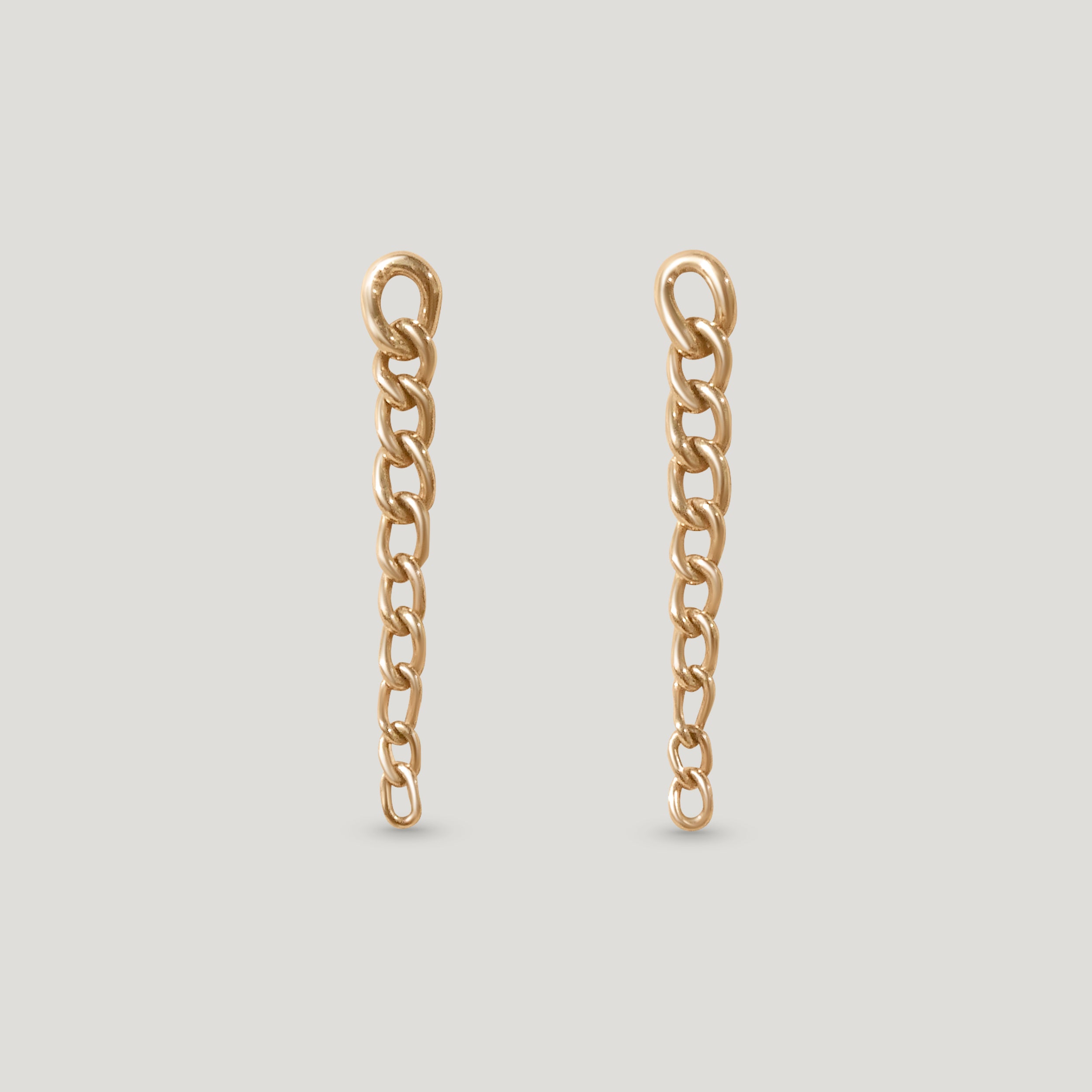 Artisan Curb Chain Earrings - Gold