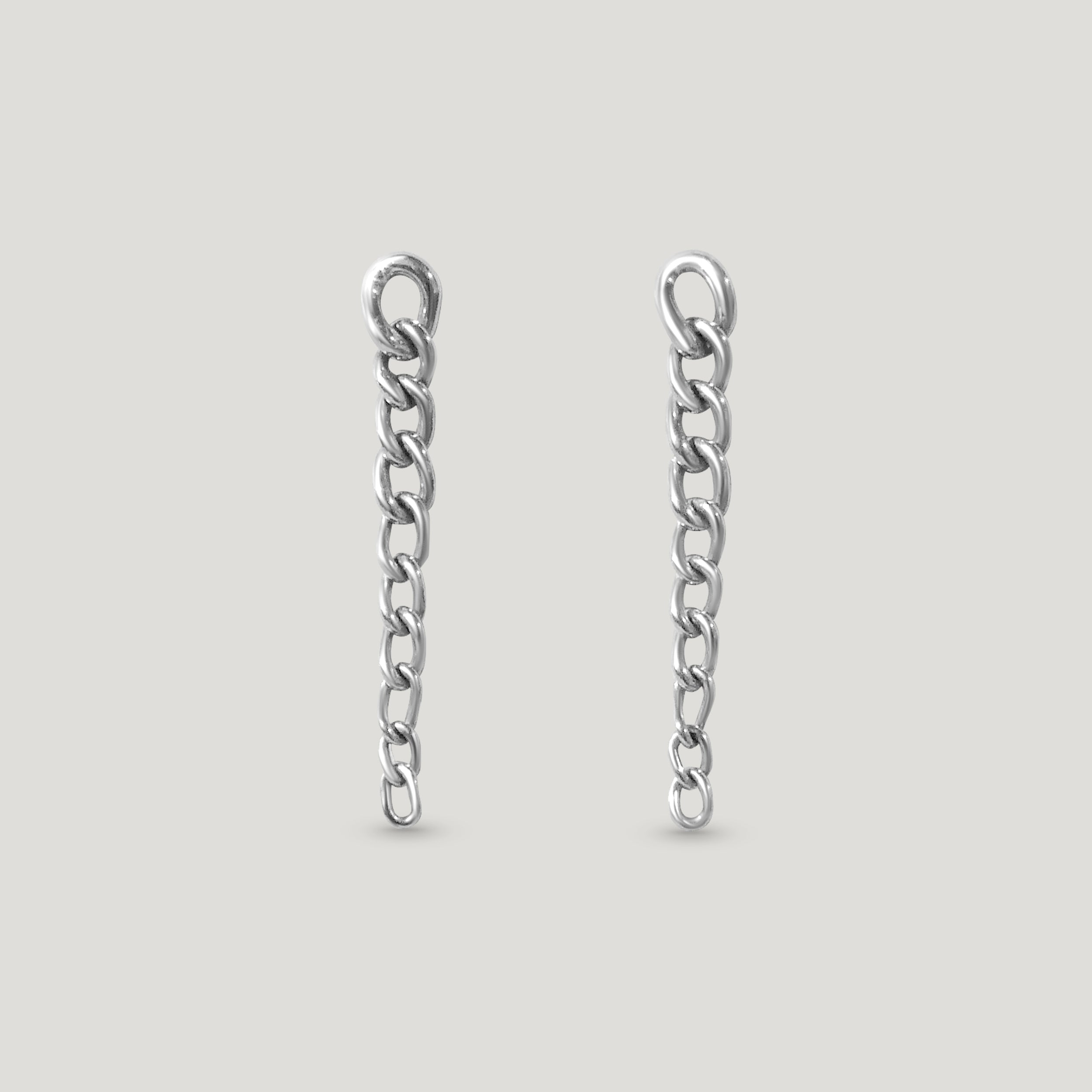 Artisan Curb Chain Earrings - Silver