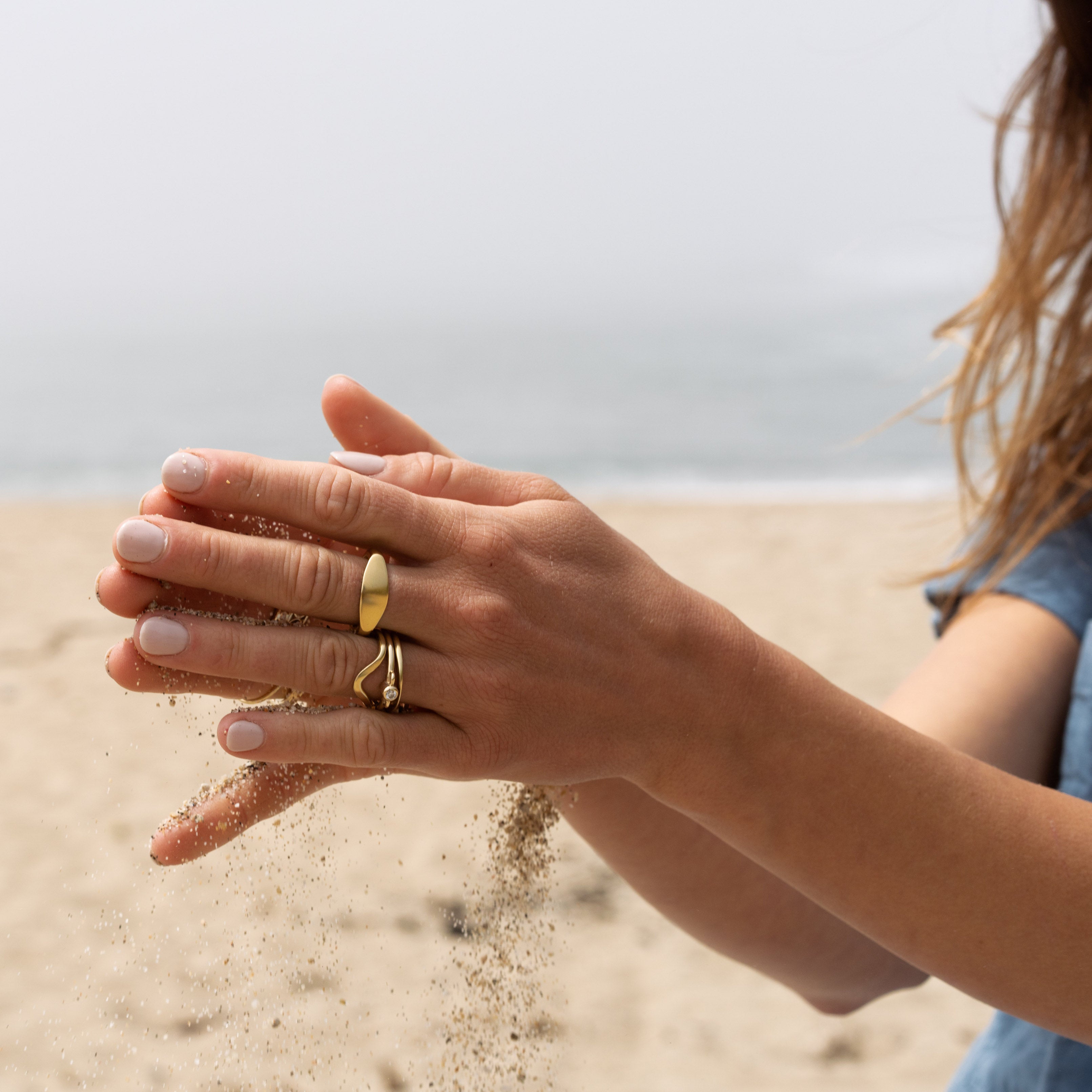 Bandeau Ring - Gold on model