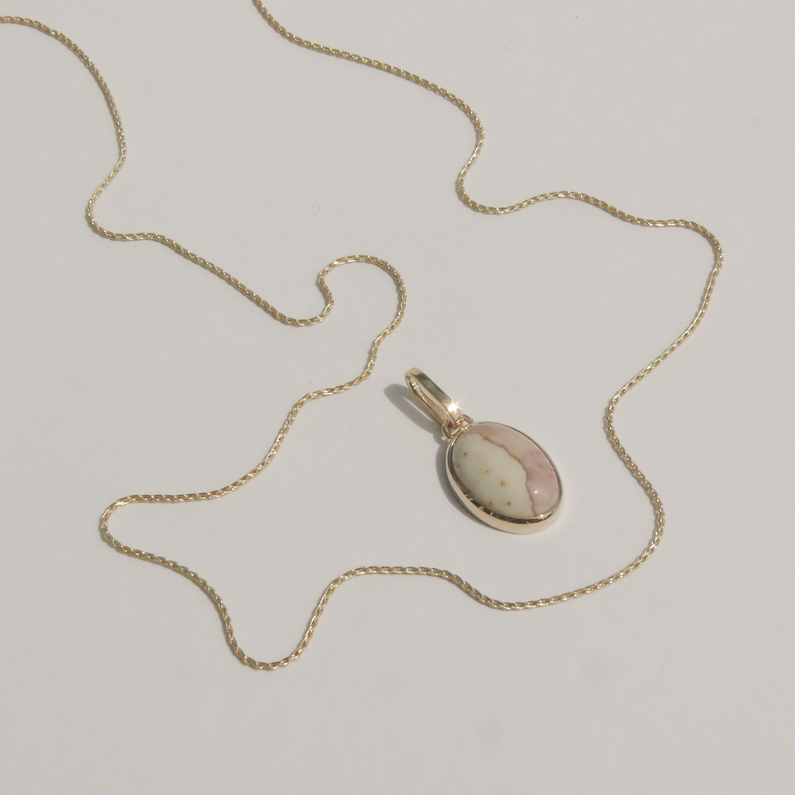 Heritage Wheat Chain - Gold with Jasper Charm