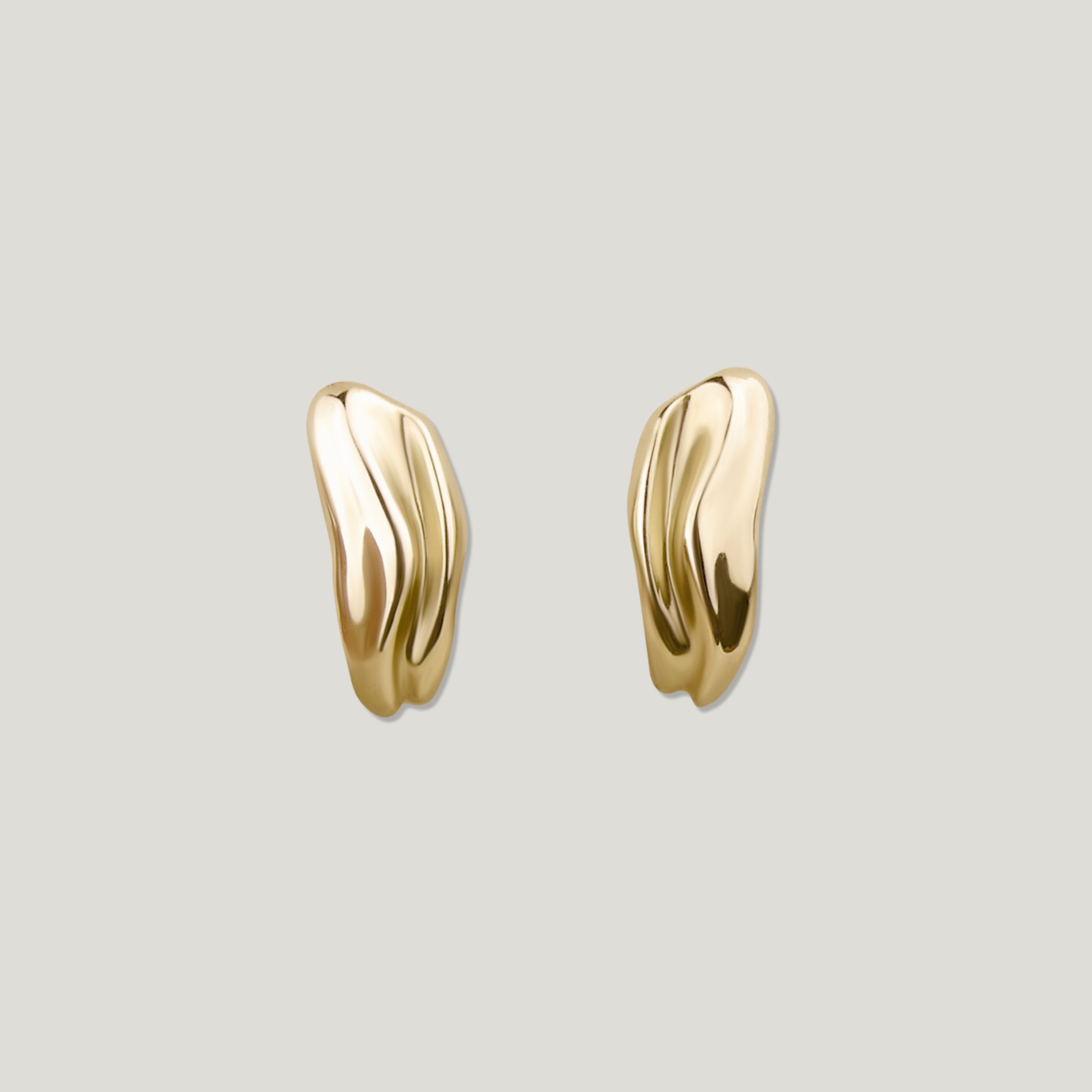 Gold Dune Huggie Hoop Earrings with organic texture