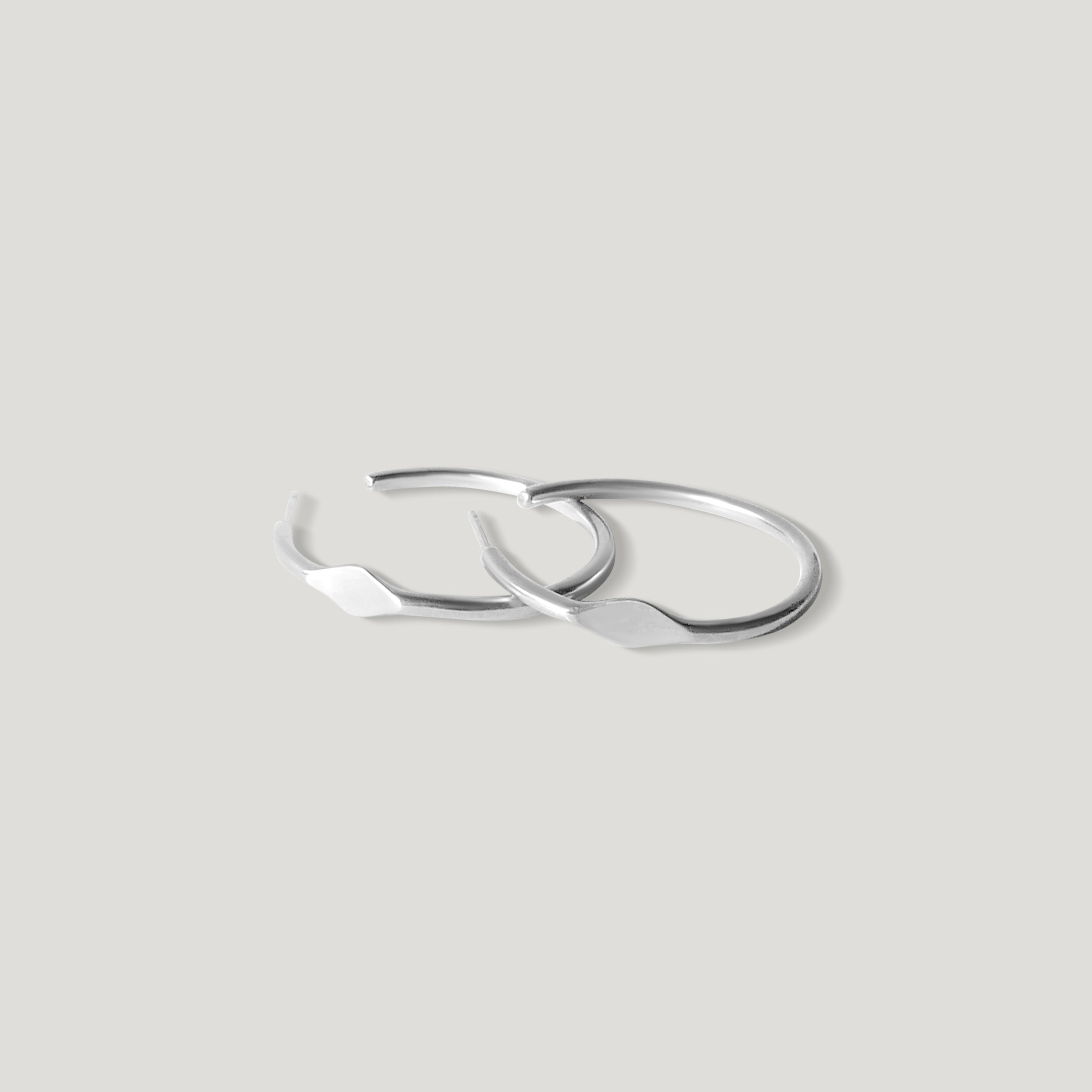 Medium Signet Hoop Earrings - Silver