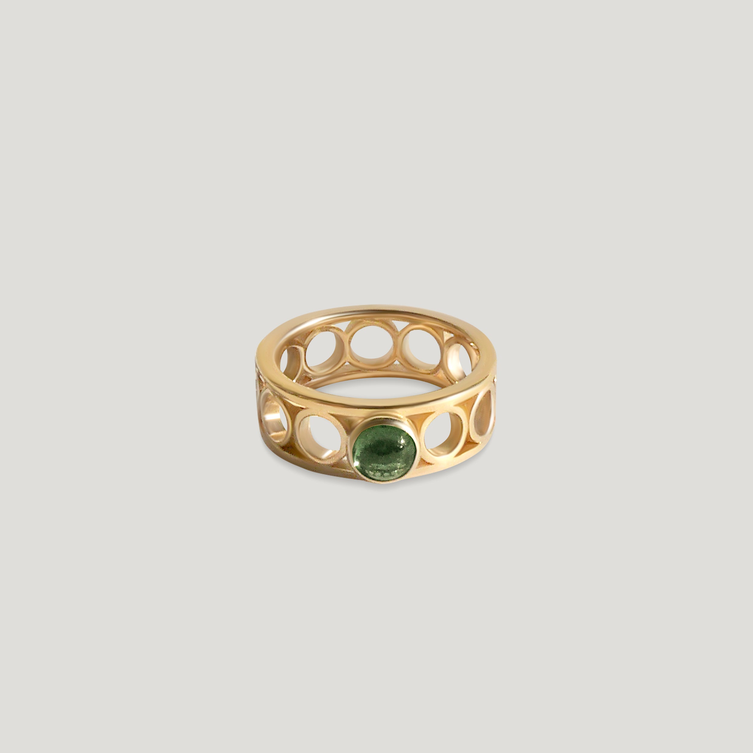 Teal Sapphire Cylinder Ring