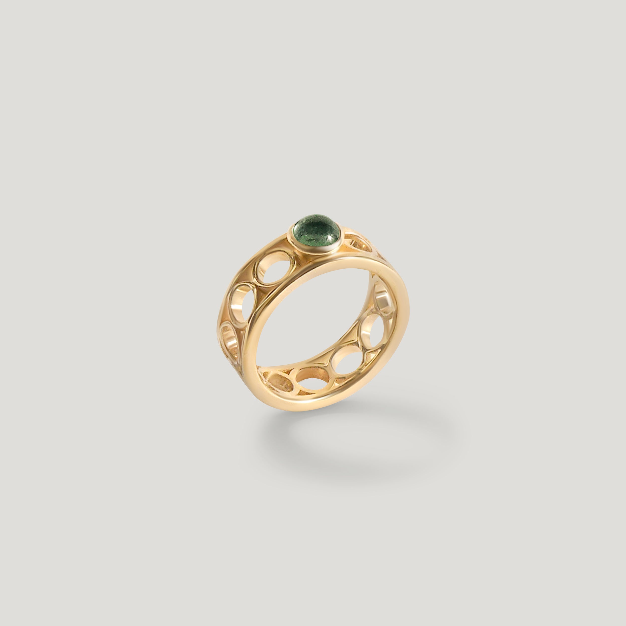 Teal Sapphire Cylinder Ring