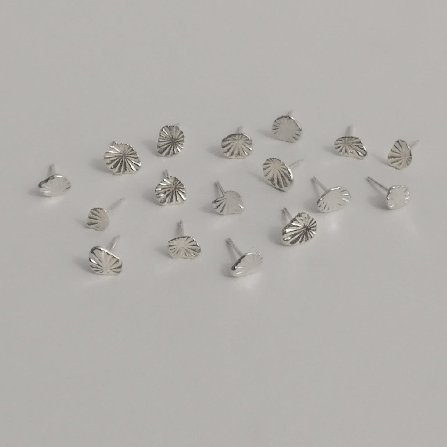 Made Line Jewelry, recycled sterling silver Ray Stud Earrings on white background