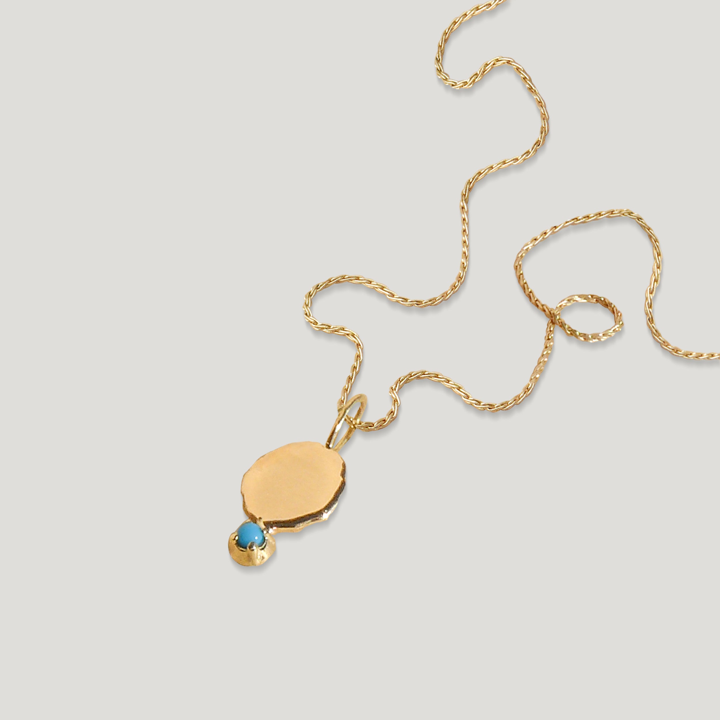 Small Turquoise Blossom Medallion - Gold