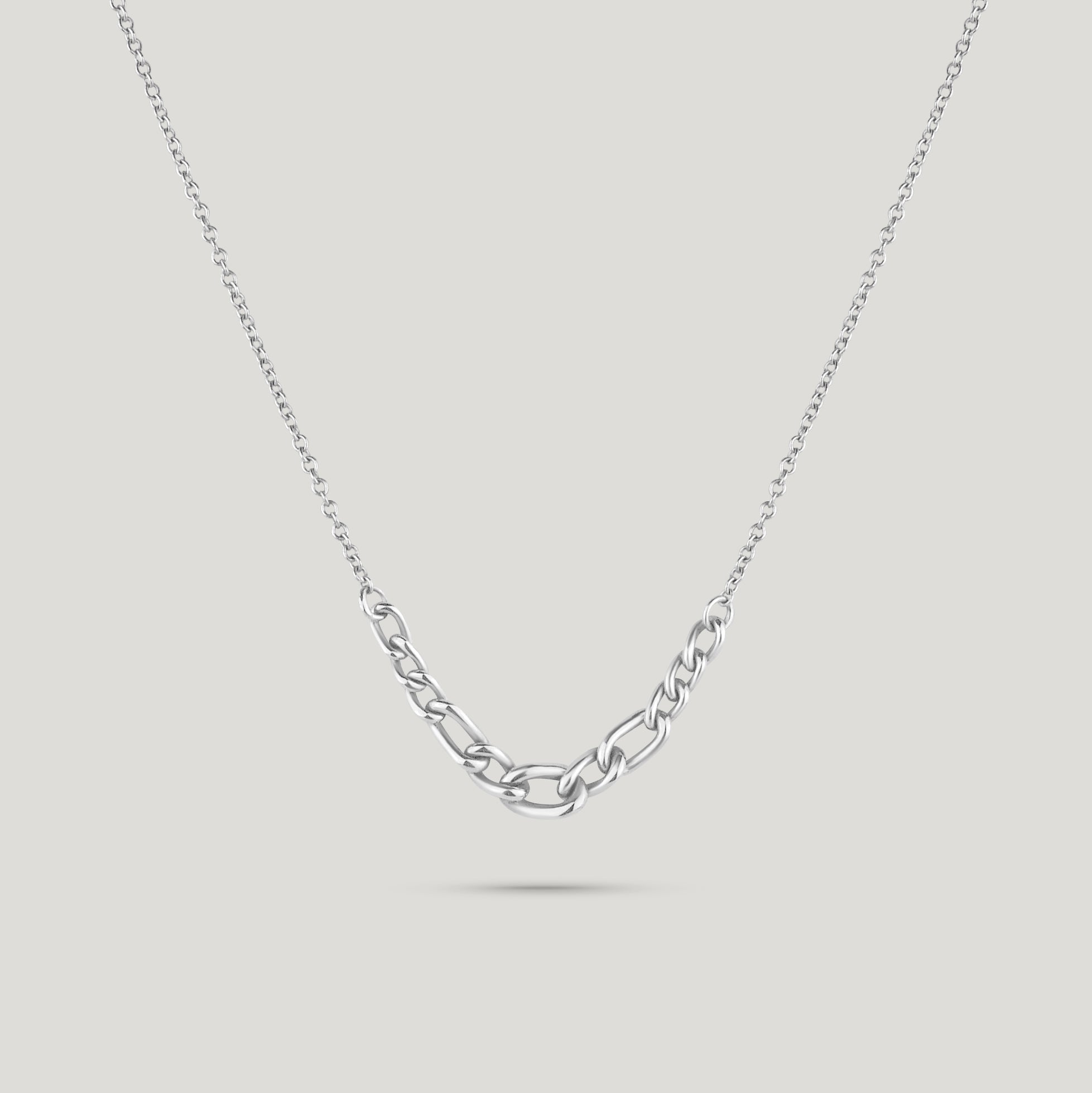 Made Line Jewelry | Artisan Graduated Curb Chain Necklace - Silver