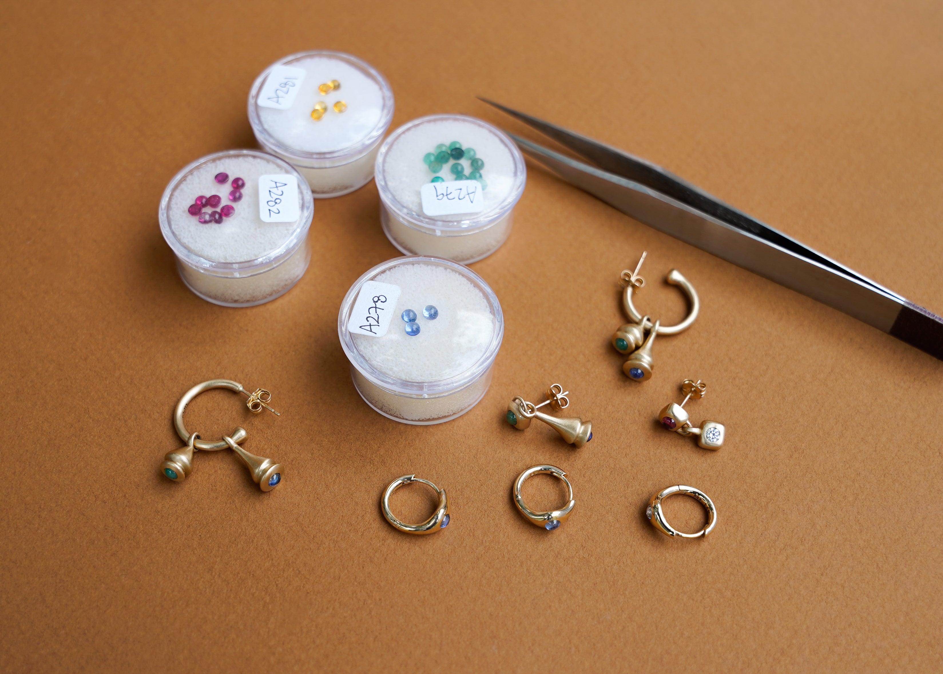 choose your gemstone gold earrings