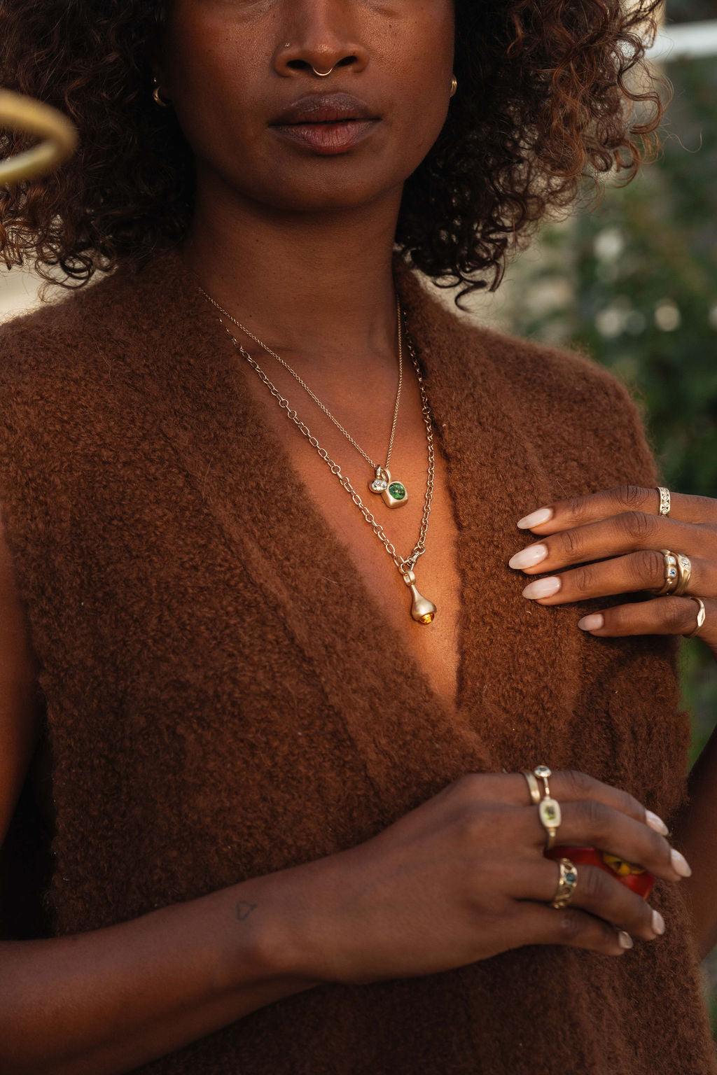 Citrine Pendulum Charm No. 4 - Gold
