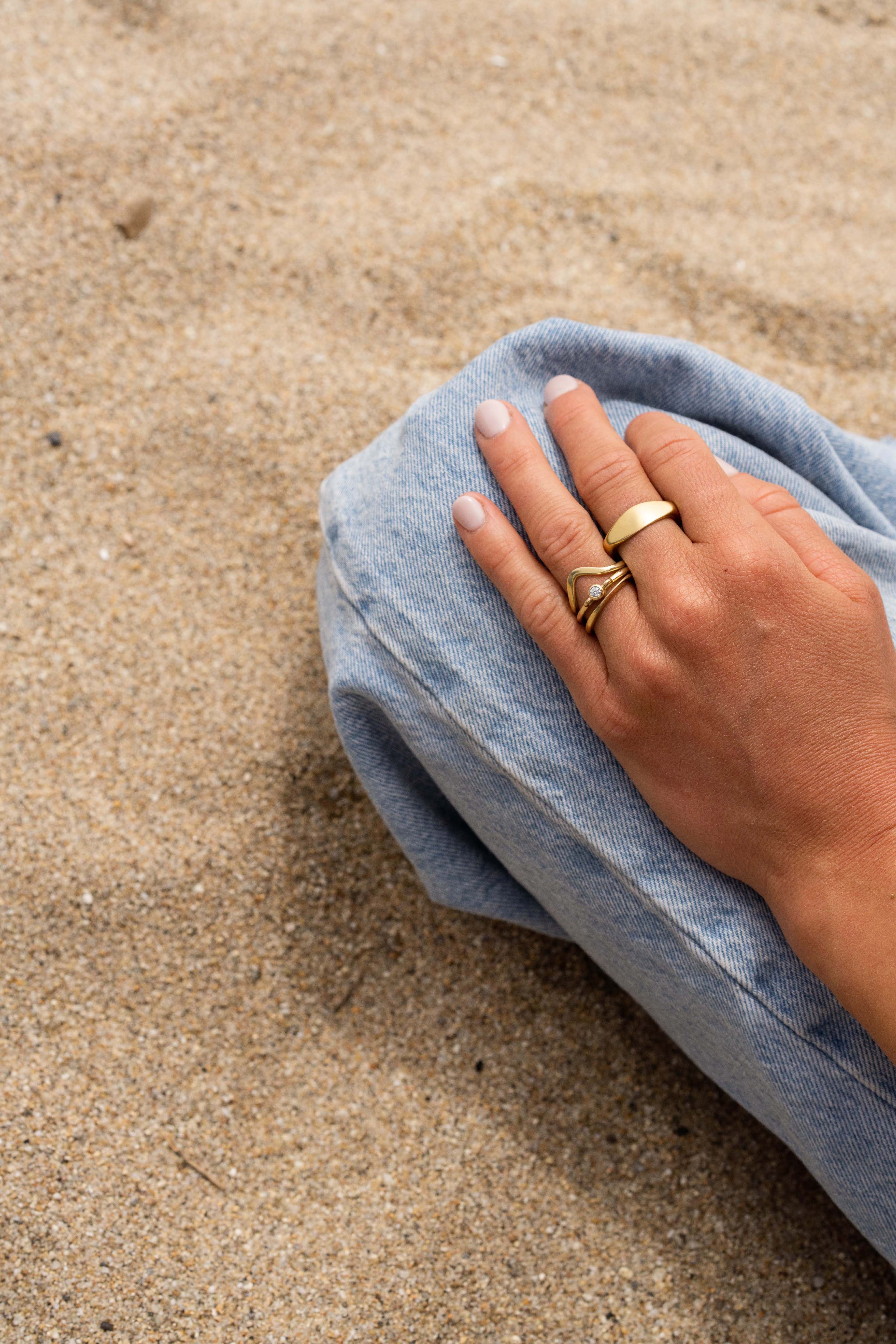 Bandeau Ring on model