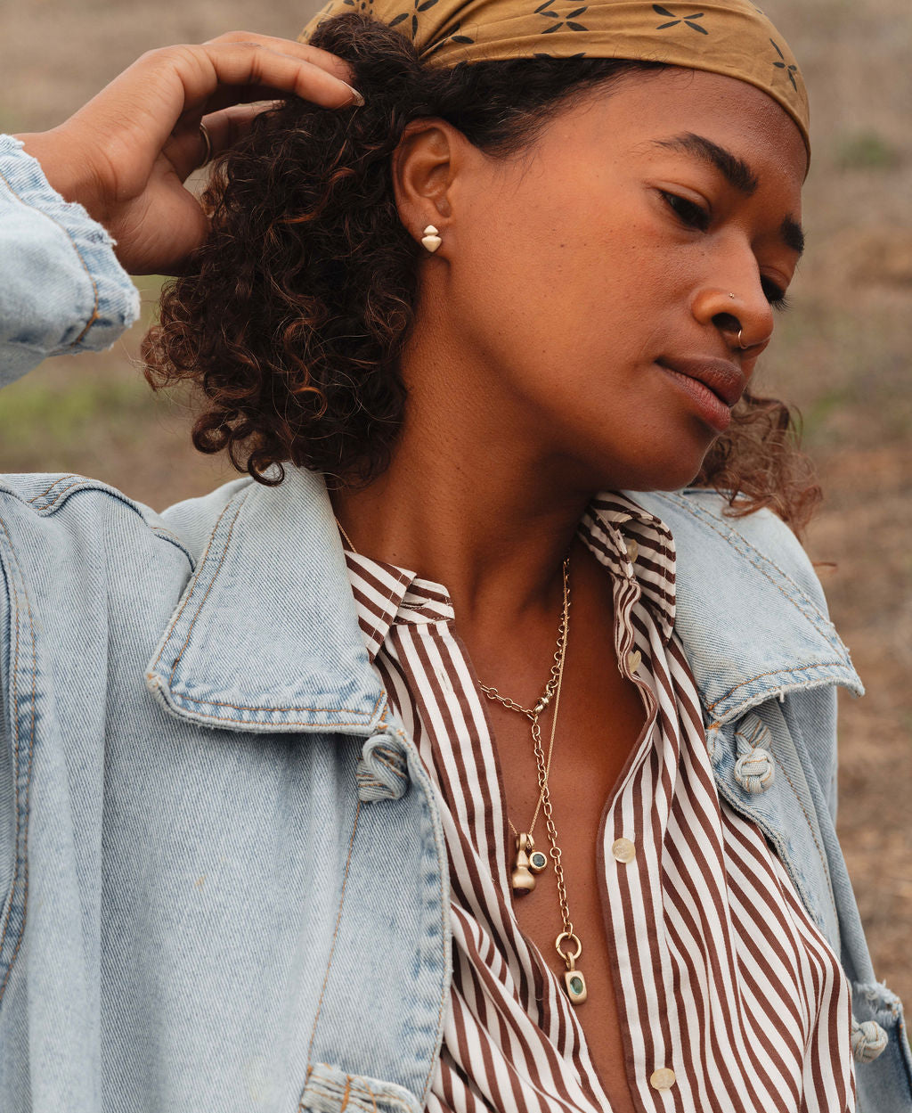 Echo Stud Earring - Gold