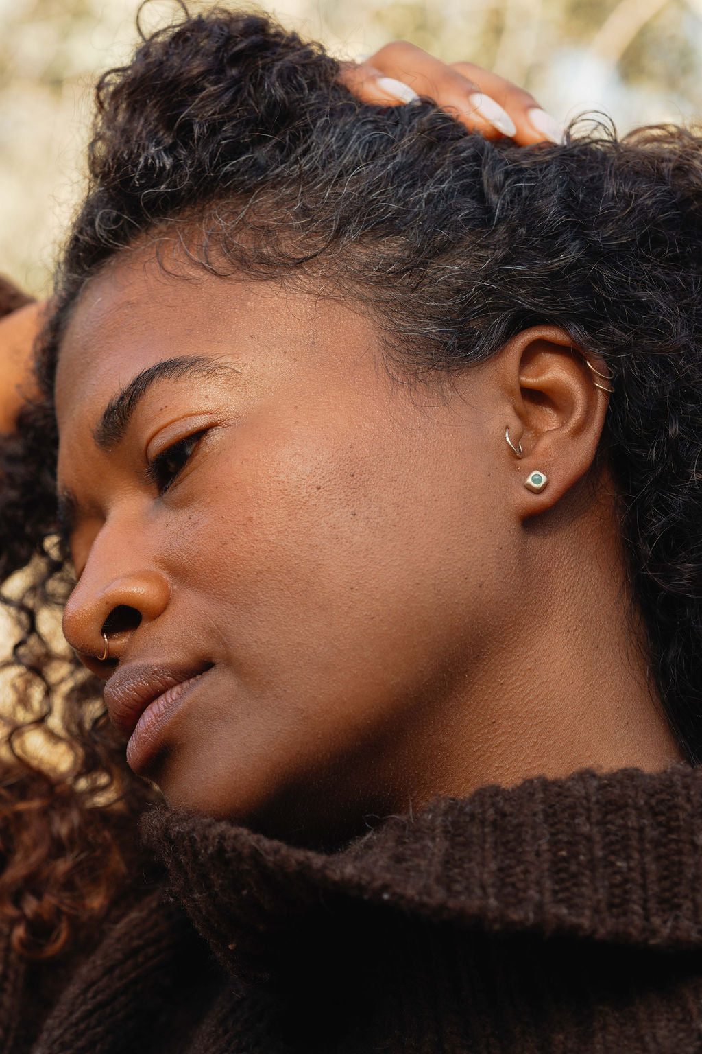 Emerald Trove Stud Earring - Gold