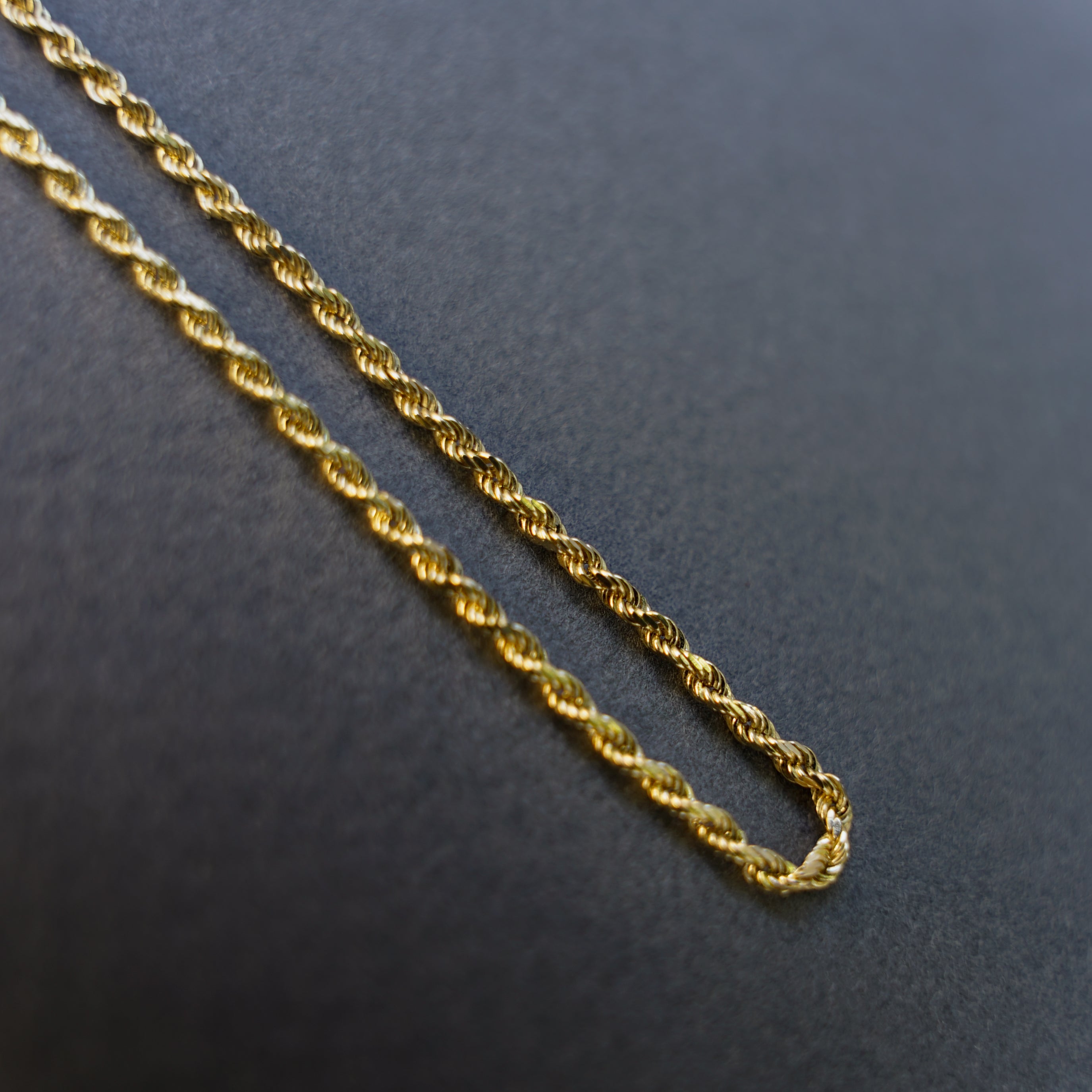 Estate Diamond Cut Rope Chain - Gold