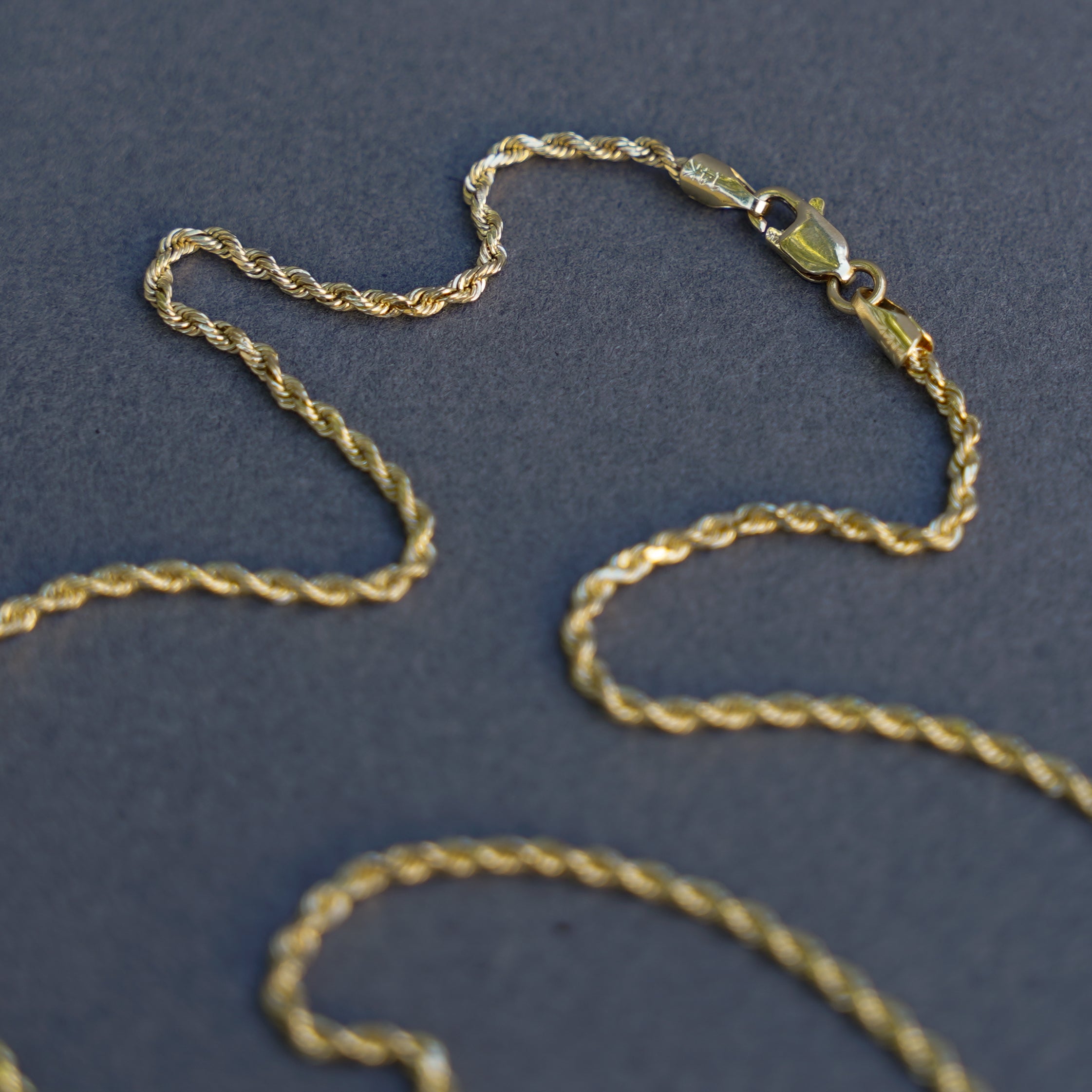 Estate Diamond Cut Rope Chain - Gold