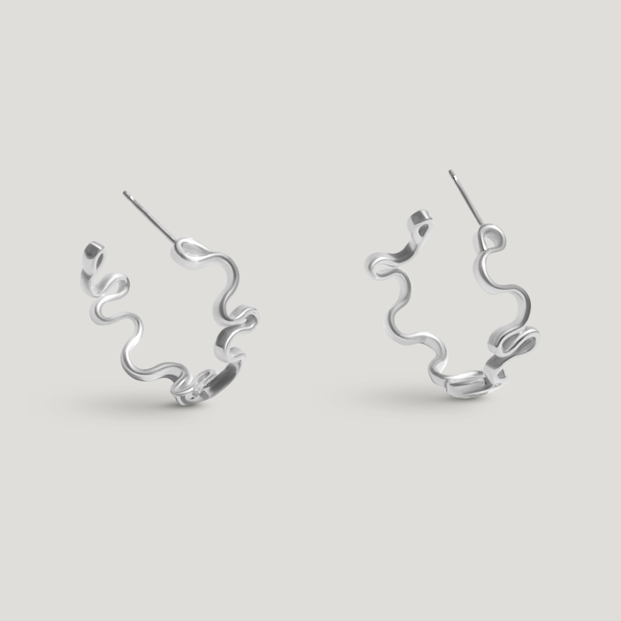 Flutter Hoop Earrings - Silver