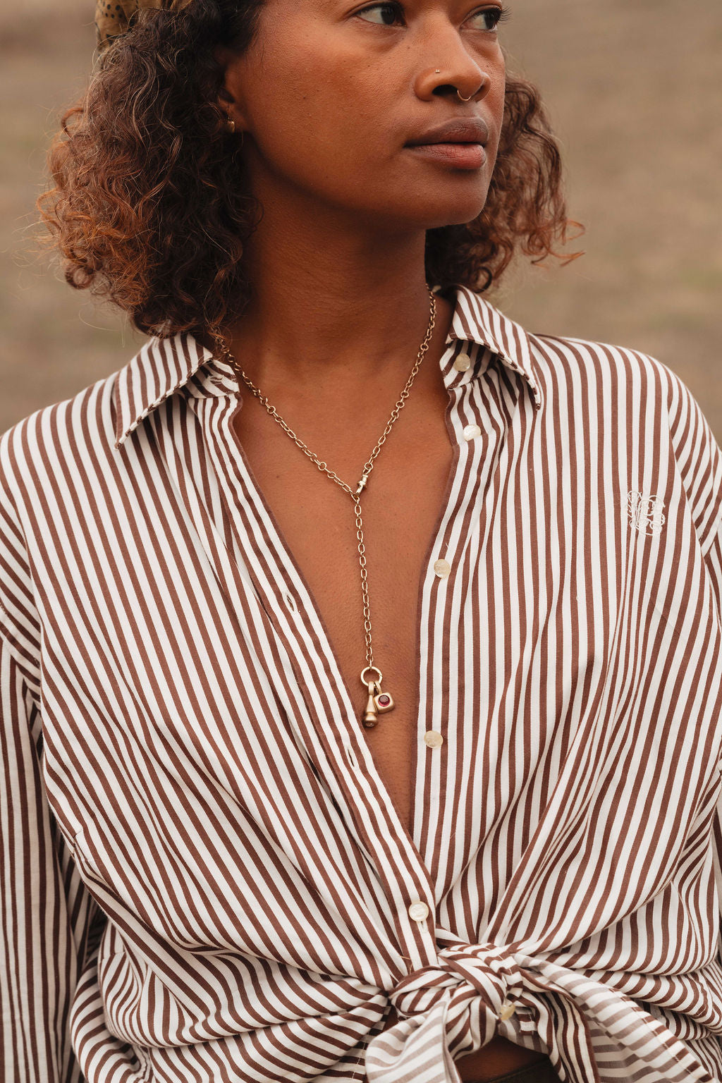 Garnet Trove Charm Gold
