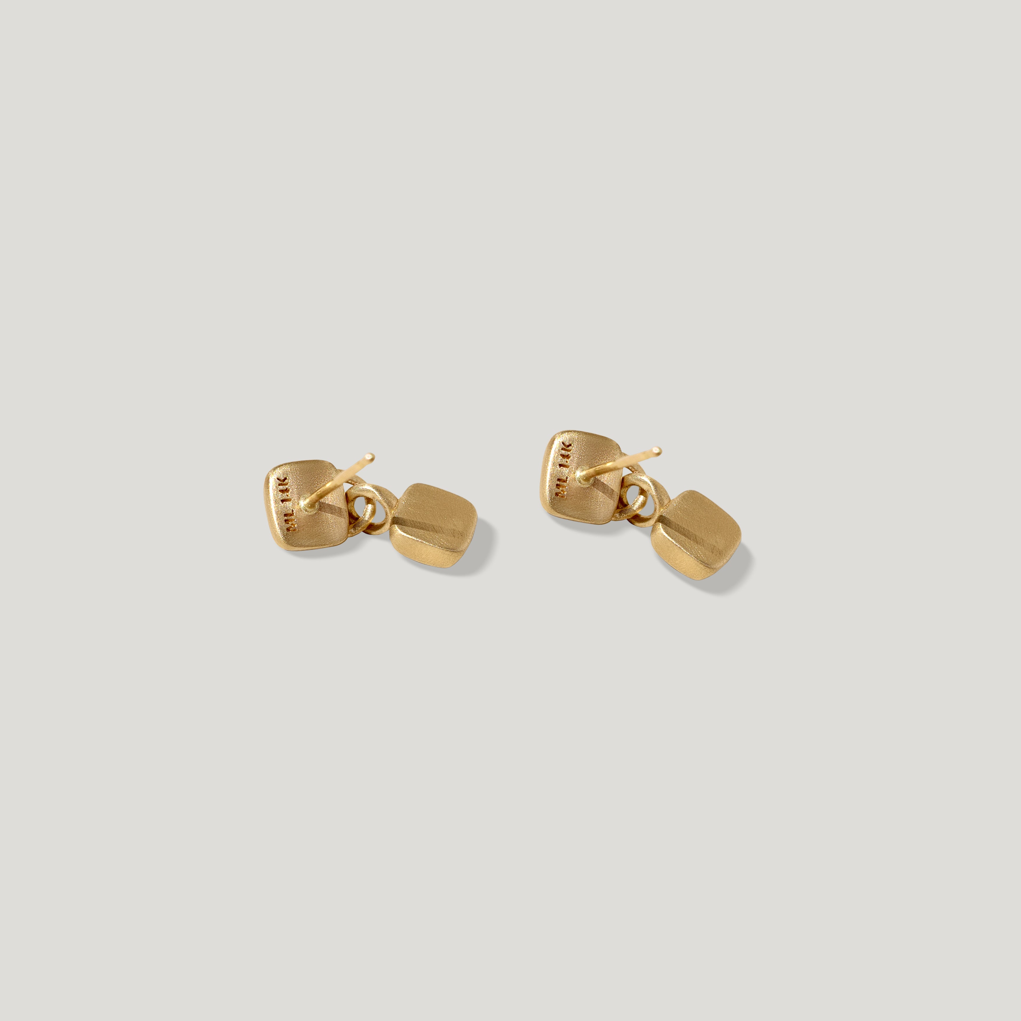 Garnet and Diamond Small Trove Drop Earring Gold back
