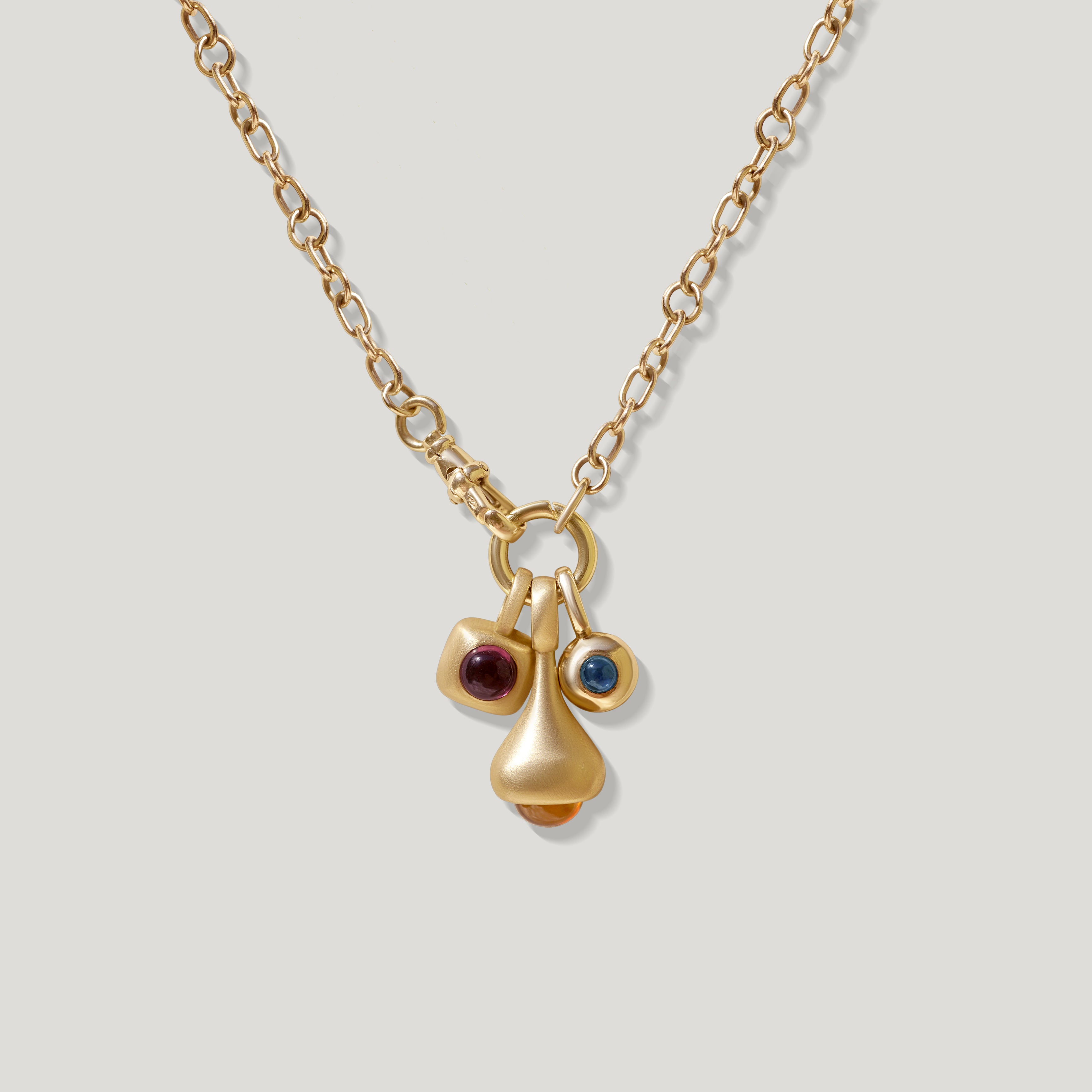 HingedBailCharmConnector-Gold with charms and chain