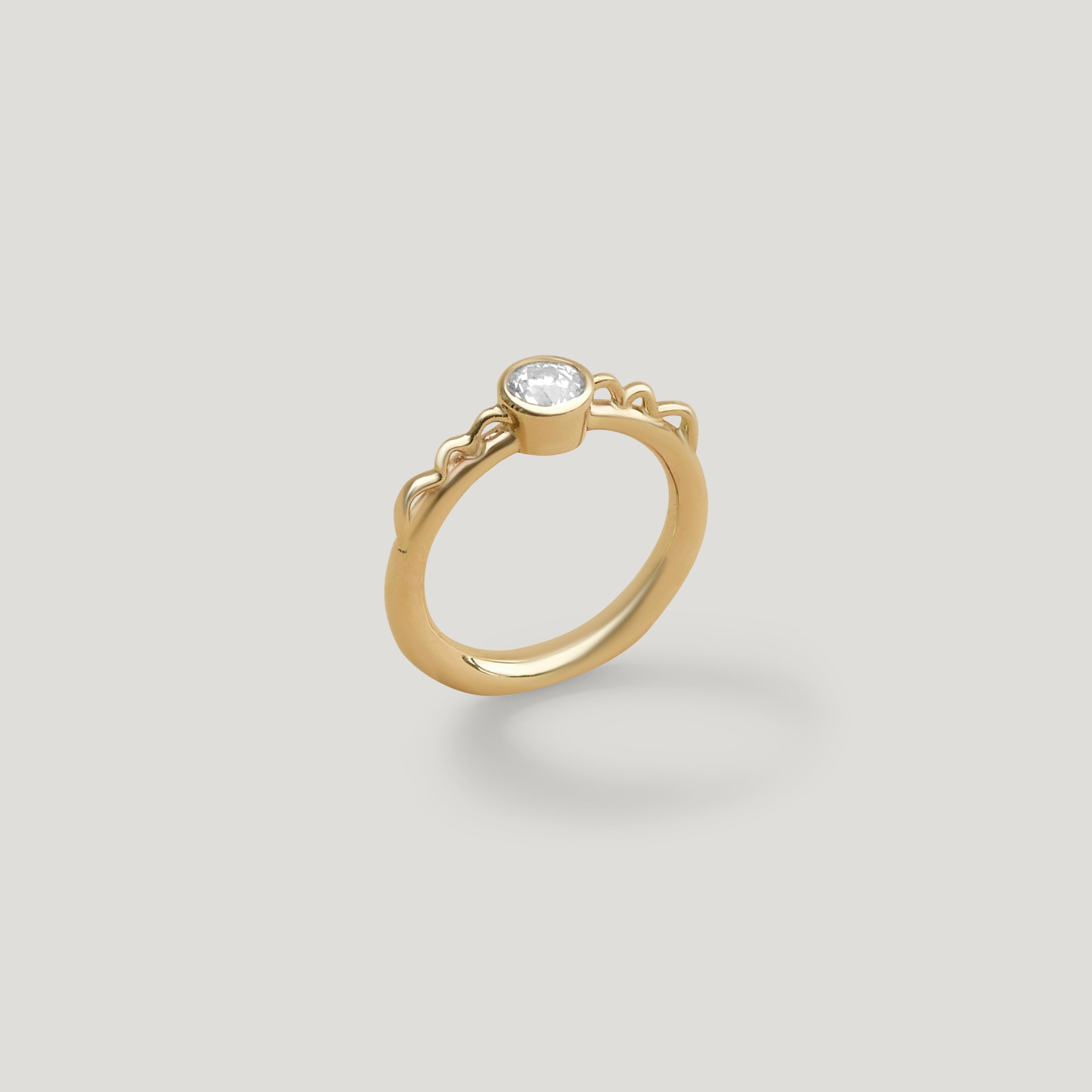 Diamond Vessel Ring No. 3 - Gold