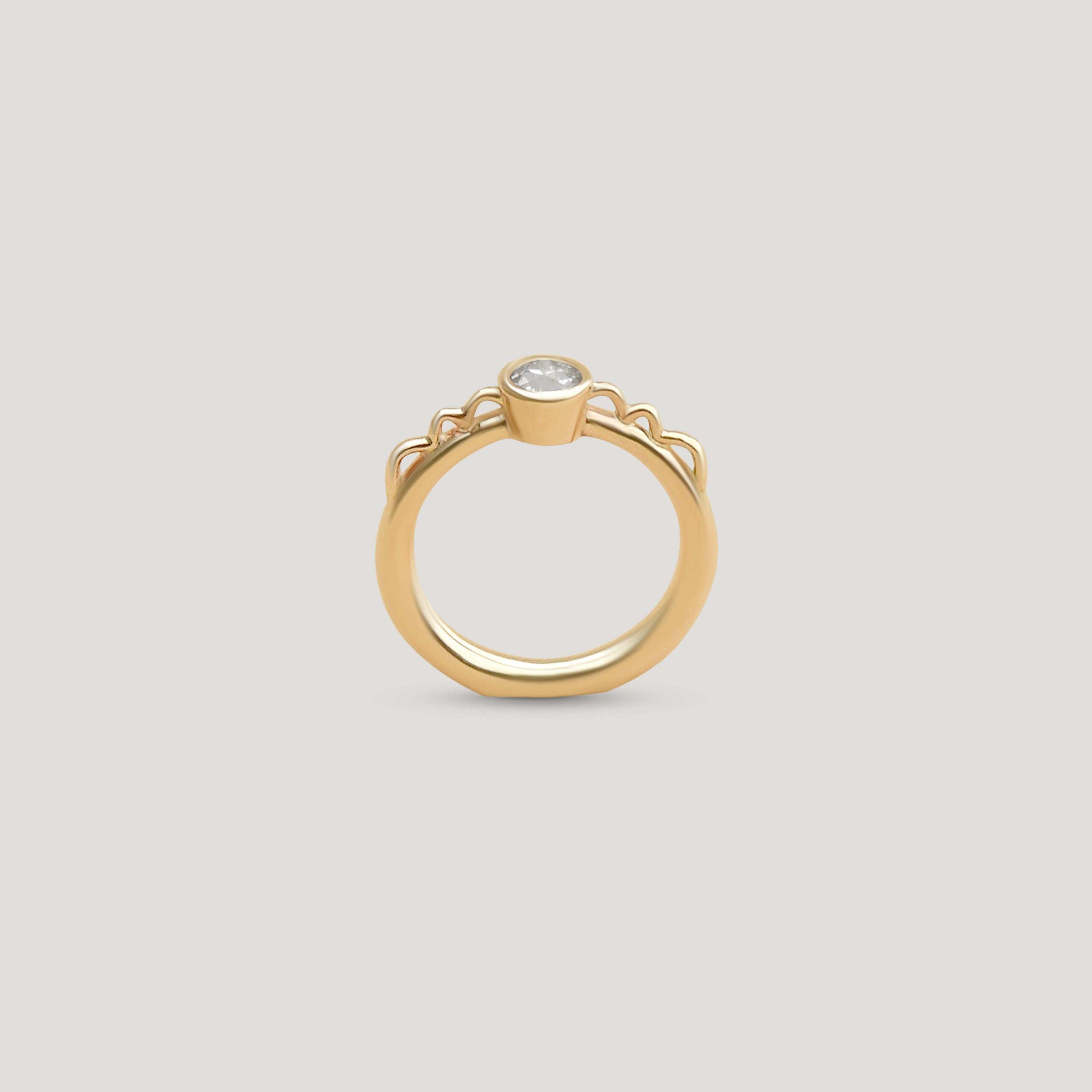 Diamond Vessel Ring No. 3 - Gold