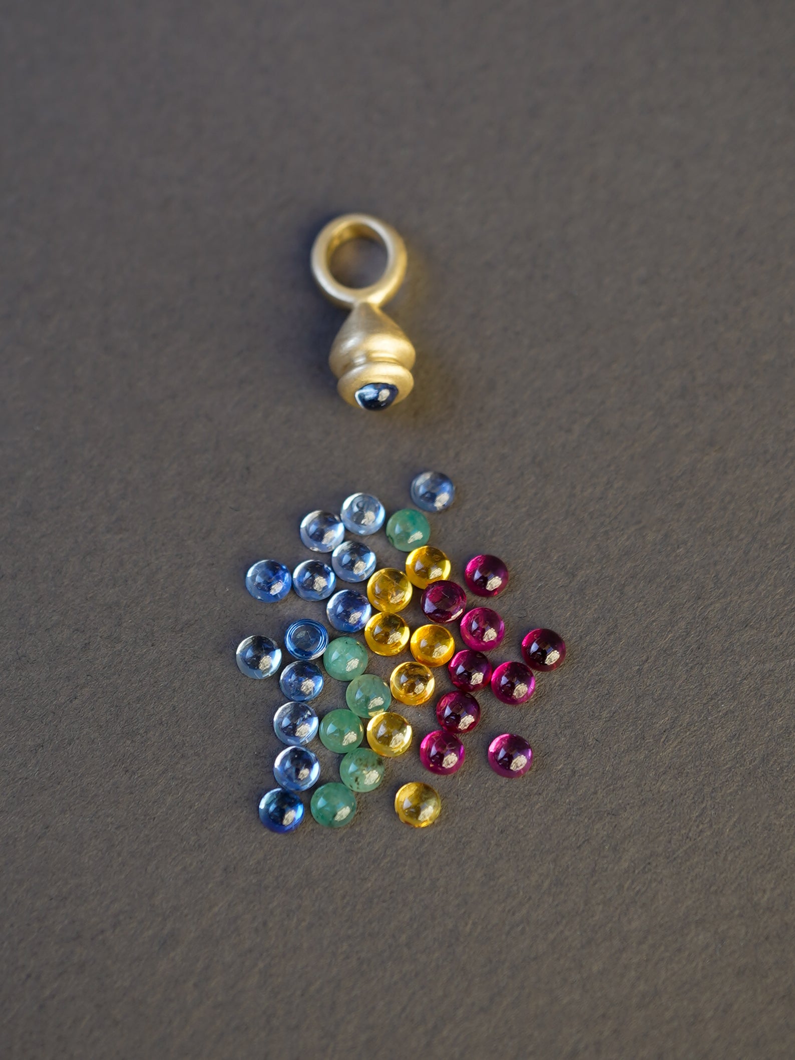 Mini Pendulum Charm No. 11 - Choose Your Gemstone - Gold