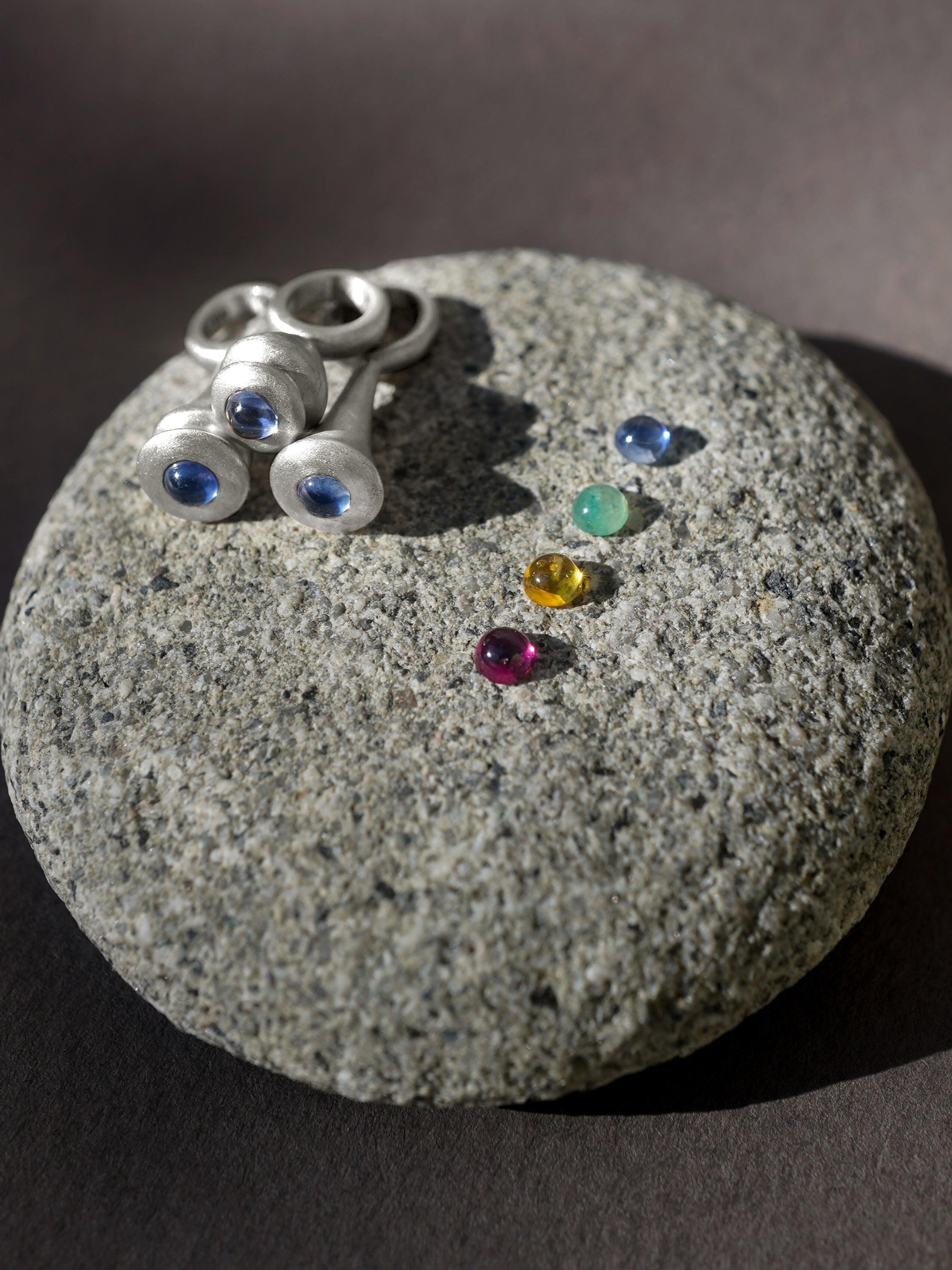 Mini Pendulum Charm No. 1 - Choose Your Gemstone - Silver