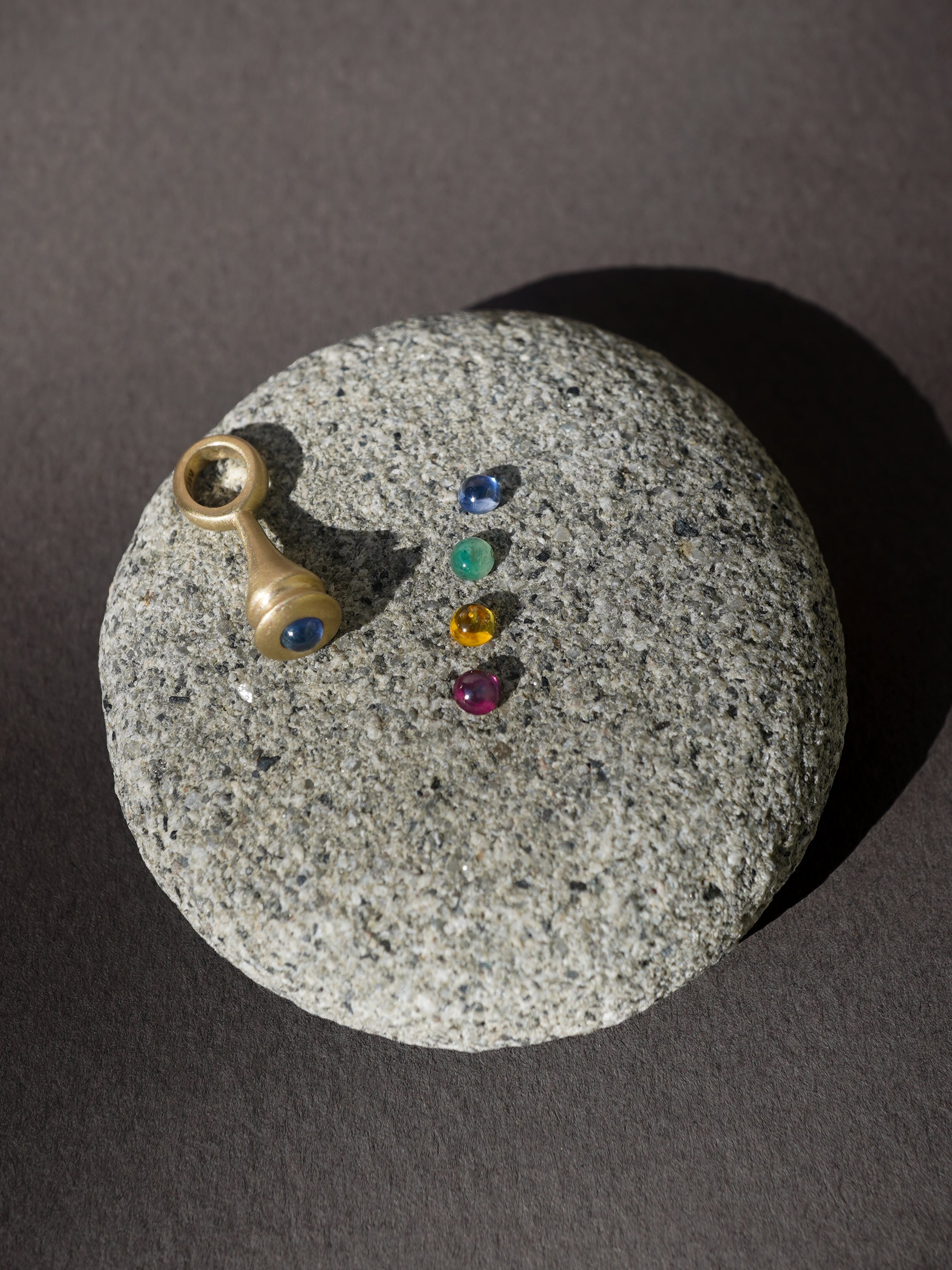 Mini Pendulum Charm No. 1 - Choose Your Gemstone - Gold