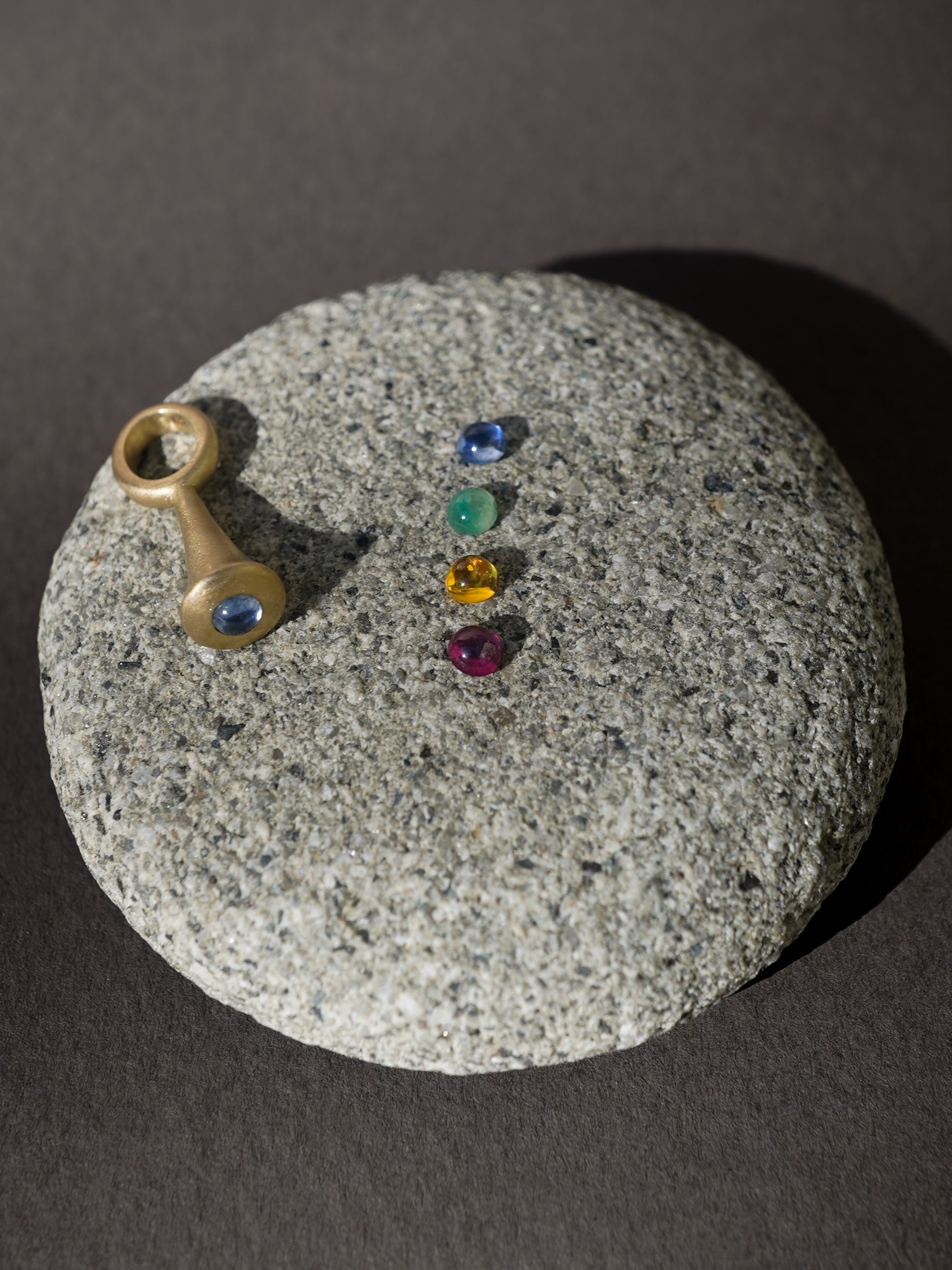 Mini Pendulum Charm No. 2 - Choose Your Gemstone - Gold