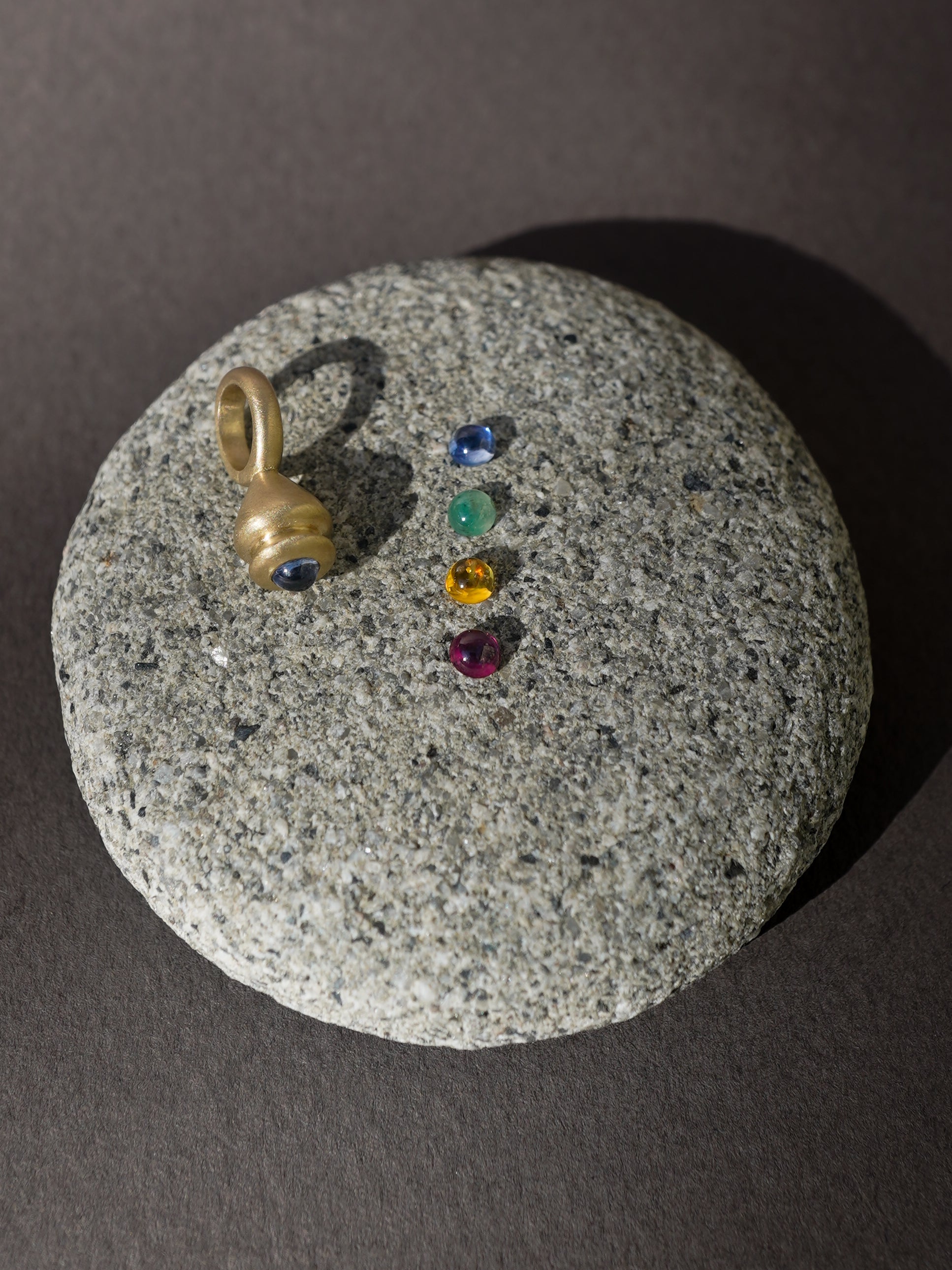 Mini Pendulum Charm No. 11 - Choose Your Gemstone - Gold