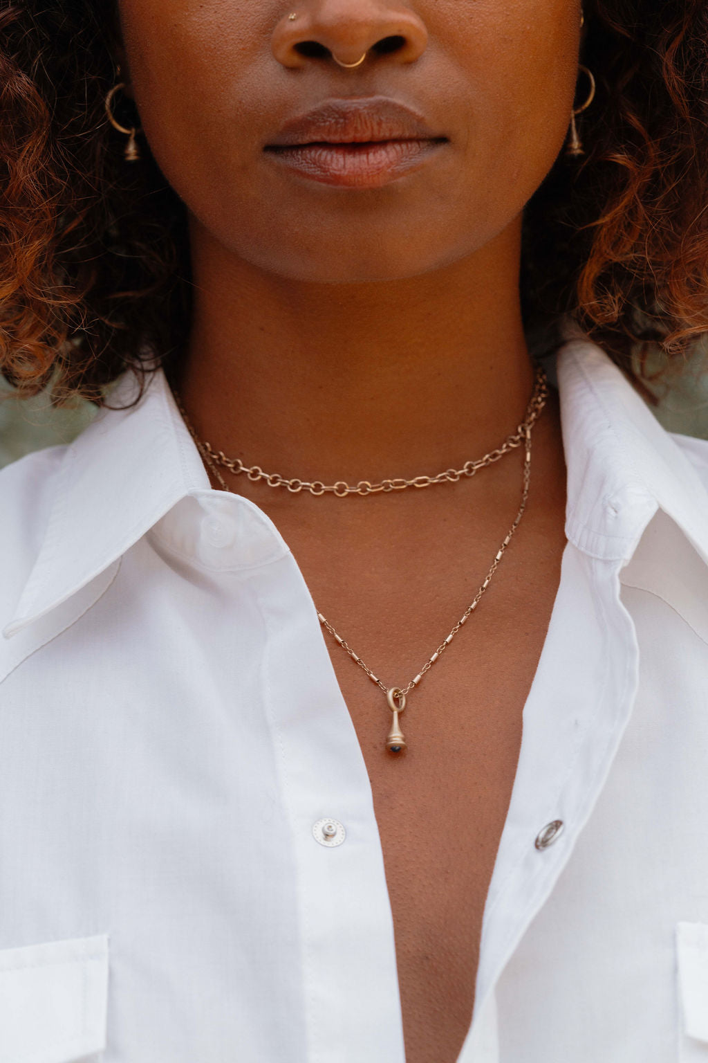 Mini Pendulum Charm No. 1 - Choose Your Gemstone - Gold