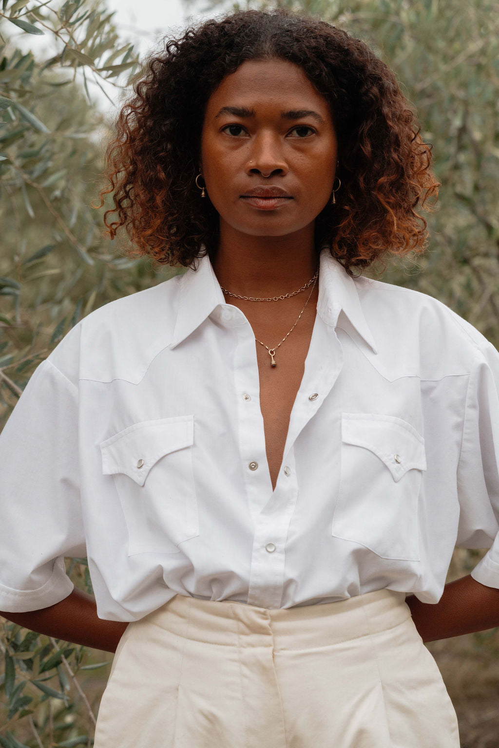 Mini Pendulum Charm No. 1 - Choose Your Gemstone - on model