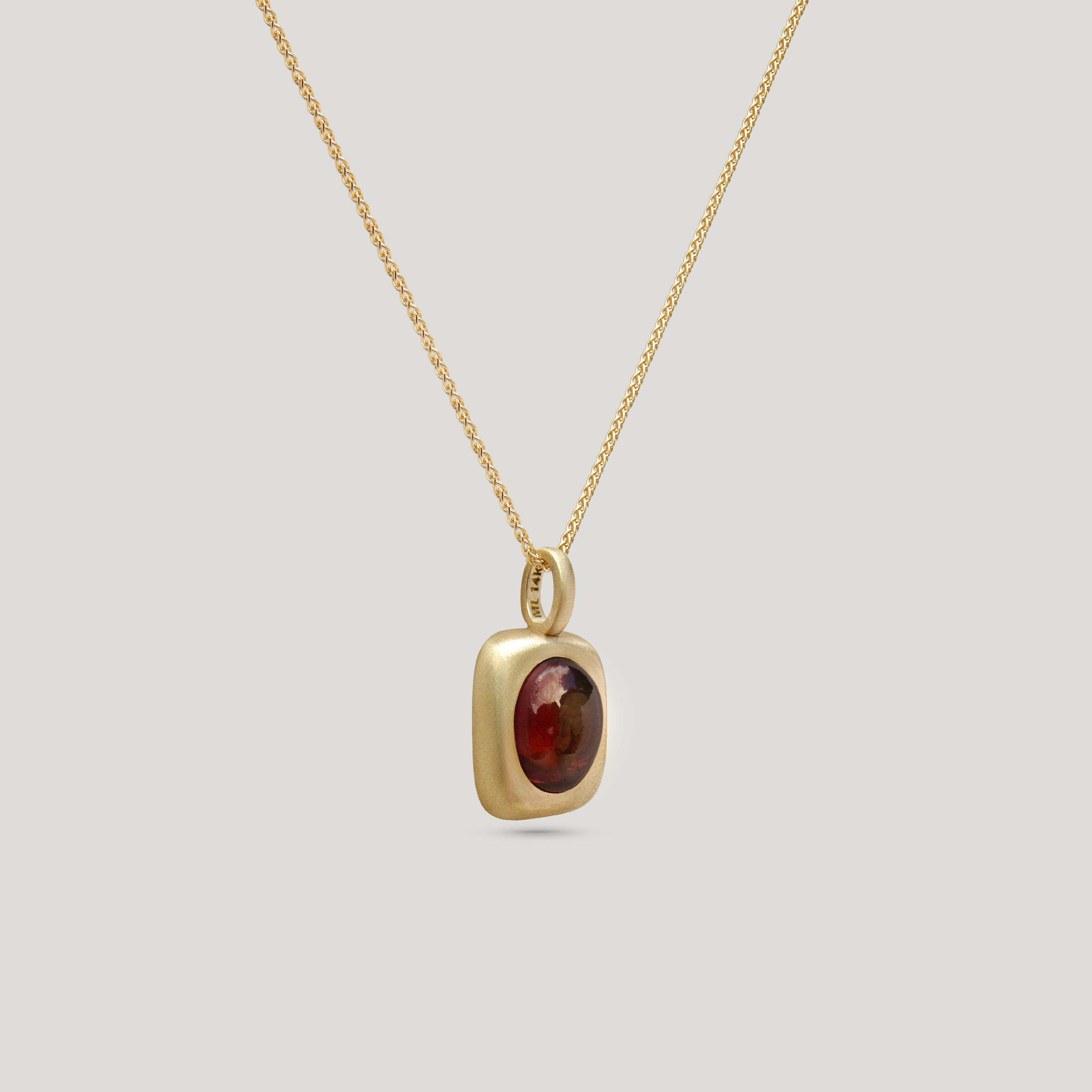 Garnet Vertical Trove Charm Gold