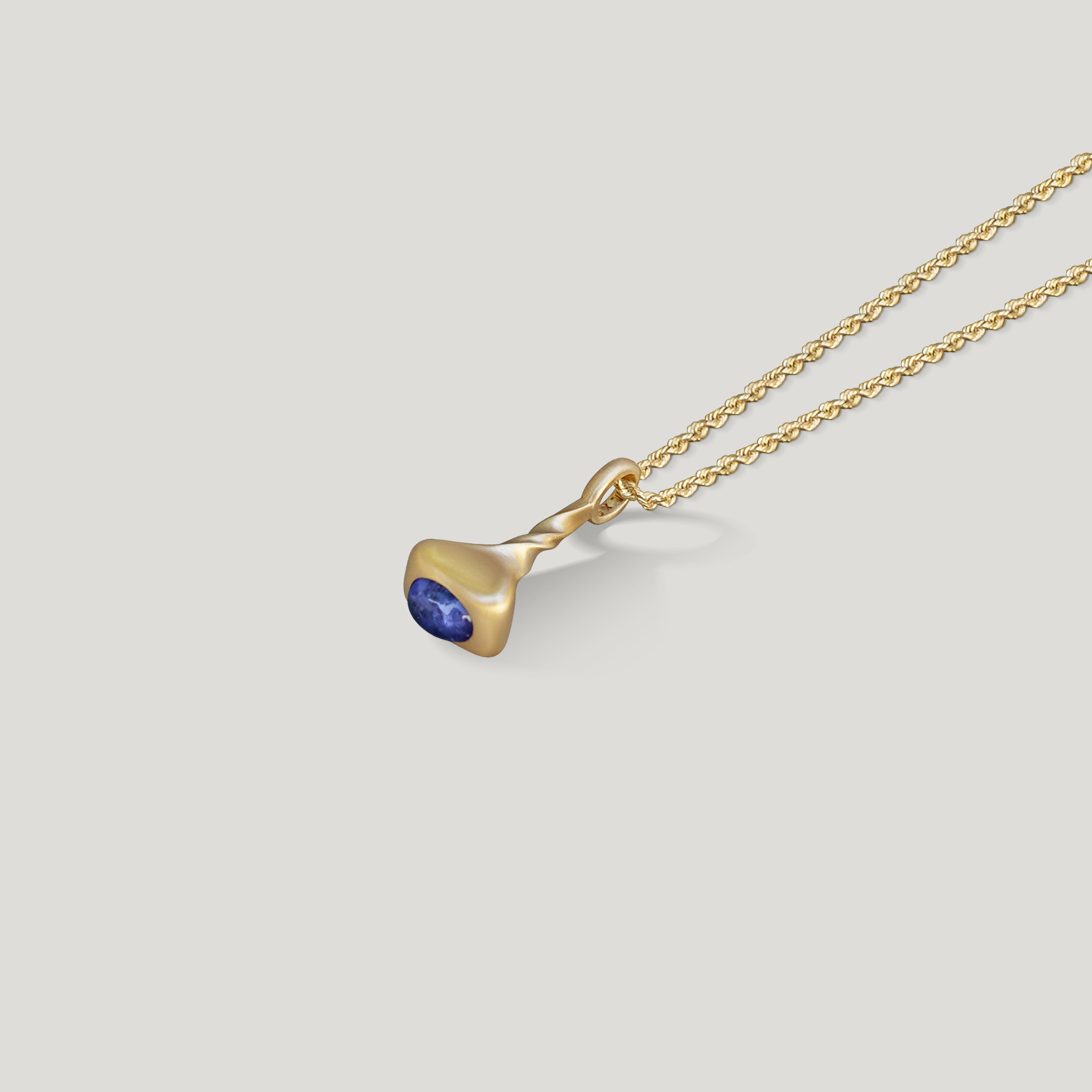 Okay Fine Gold Pendulum Charm Product No7 Tanzanite