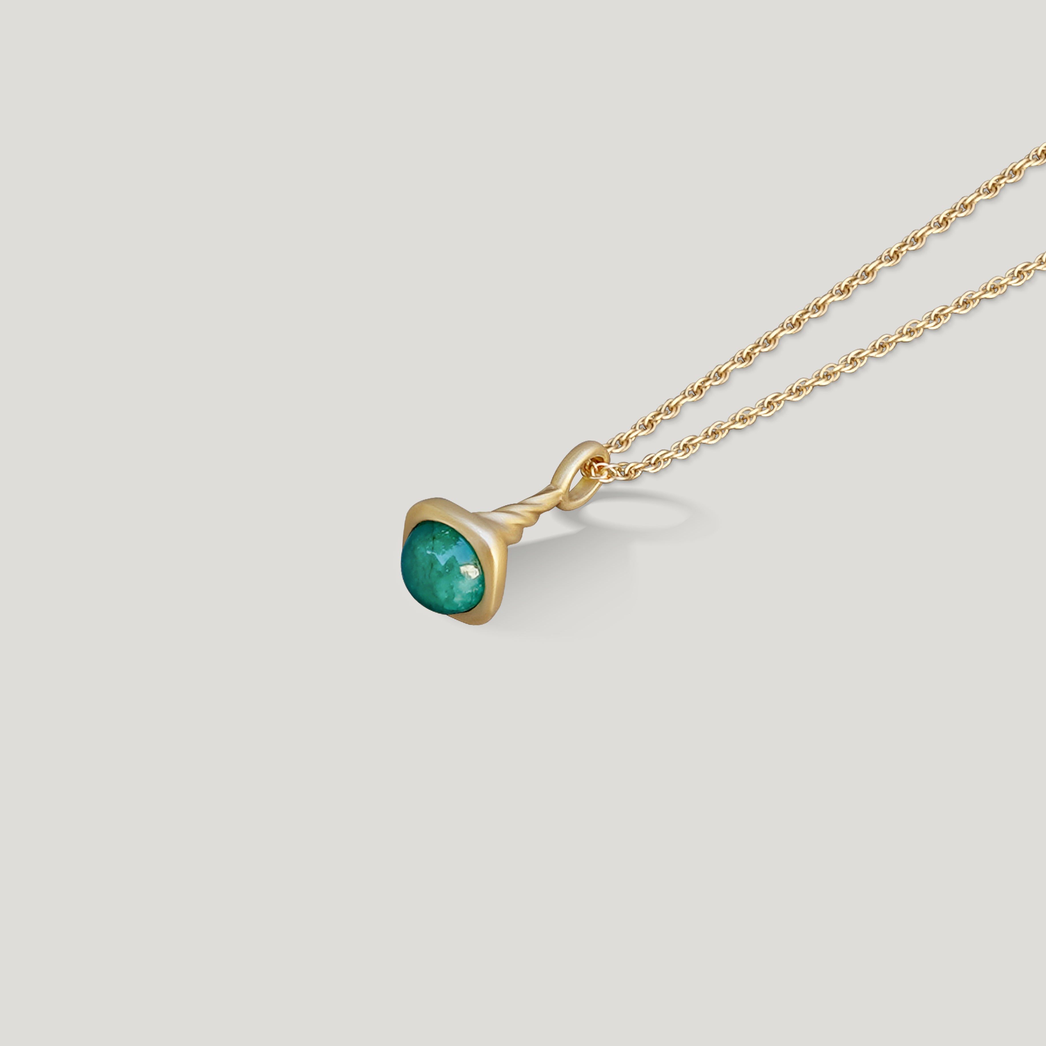 Okay Fine Gold Pendulum Charm Product No8 Emerald