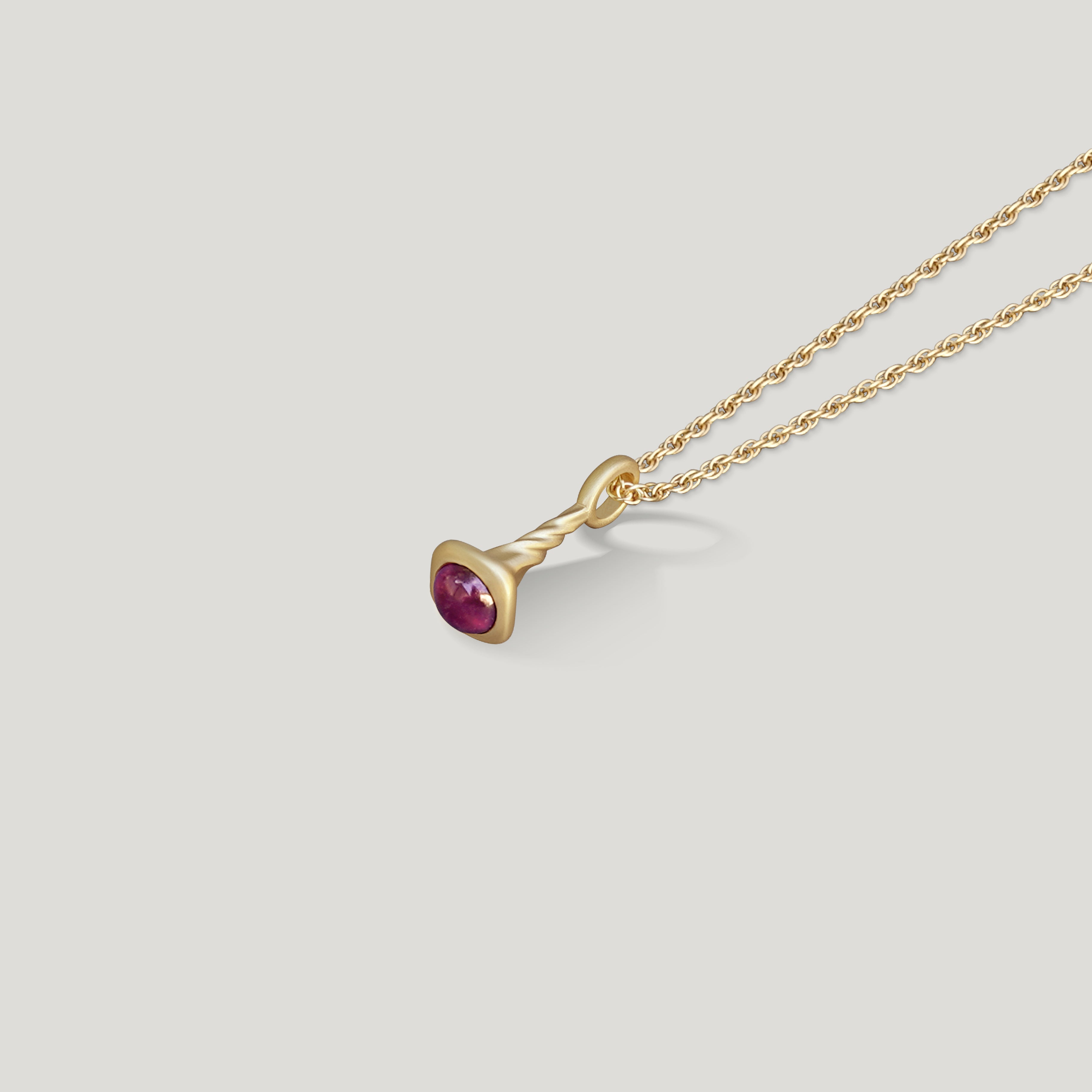 Okay Fine Gold Pendulum Charm Product No8 Pink Tourmaline