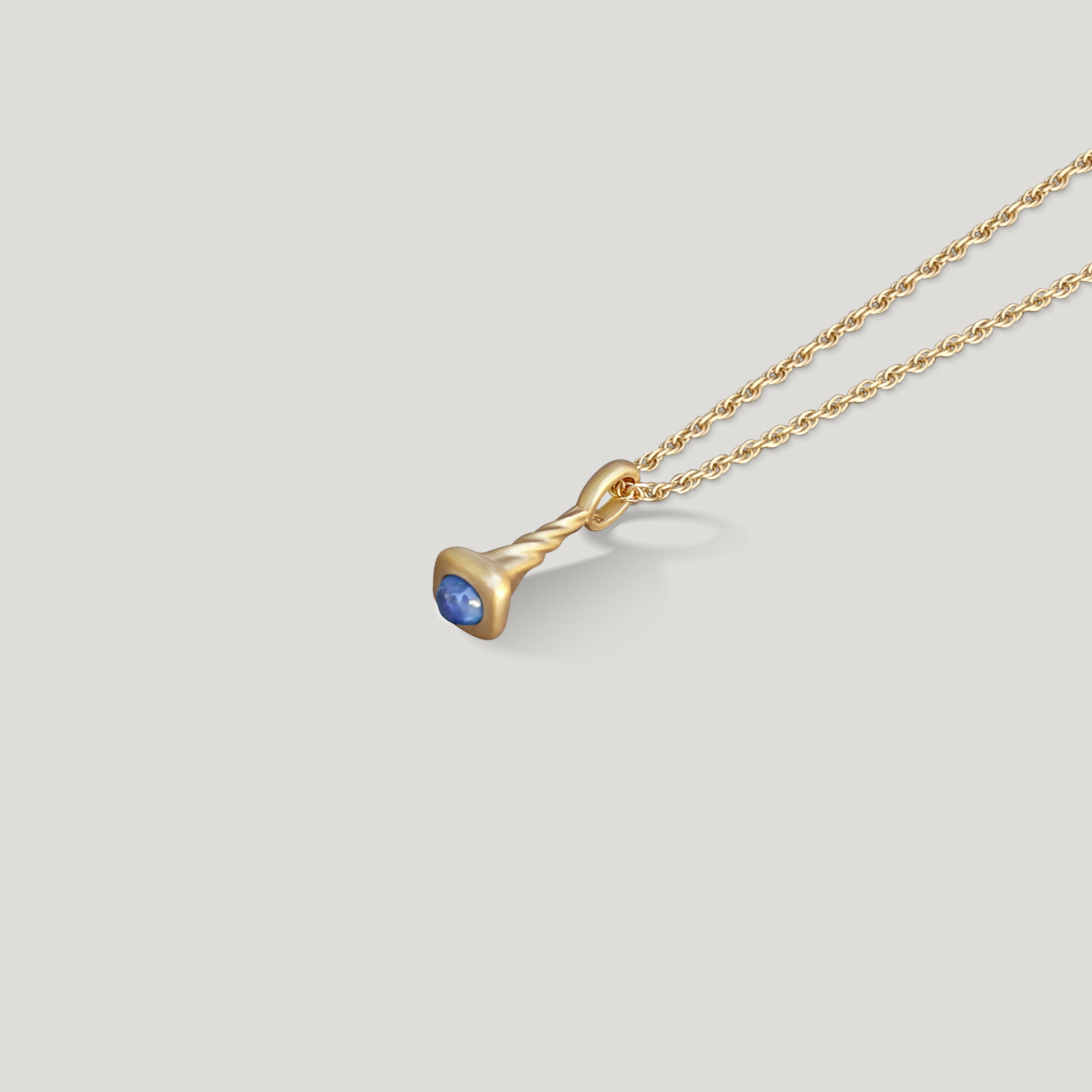 Okay Fine Gold Pendulum Charm Product No8 Small Sapphire