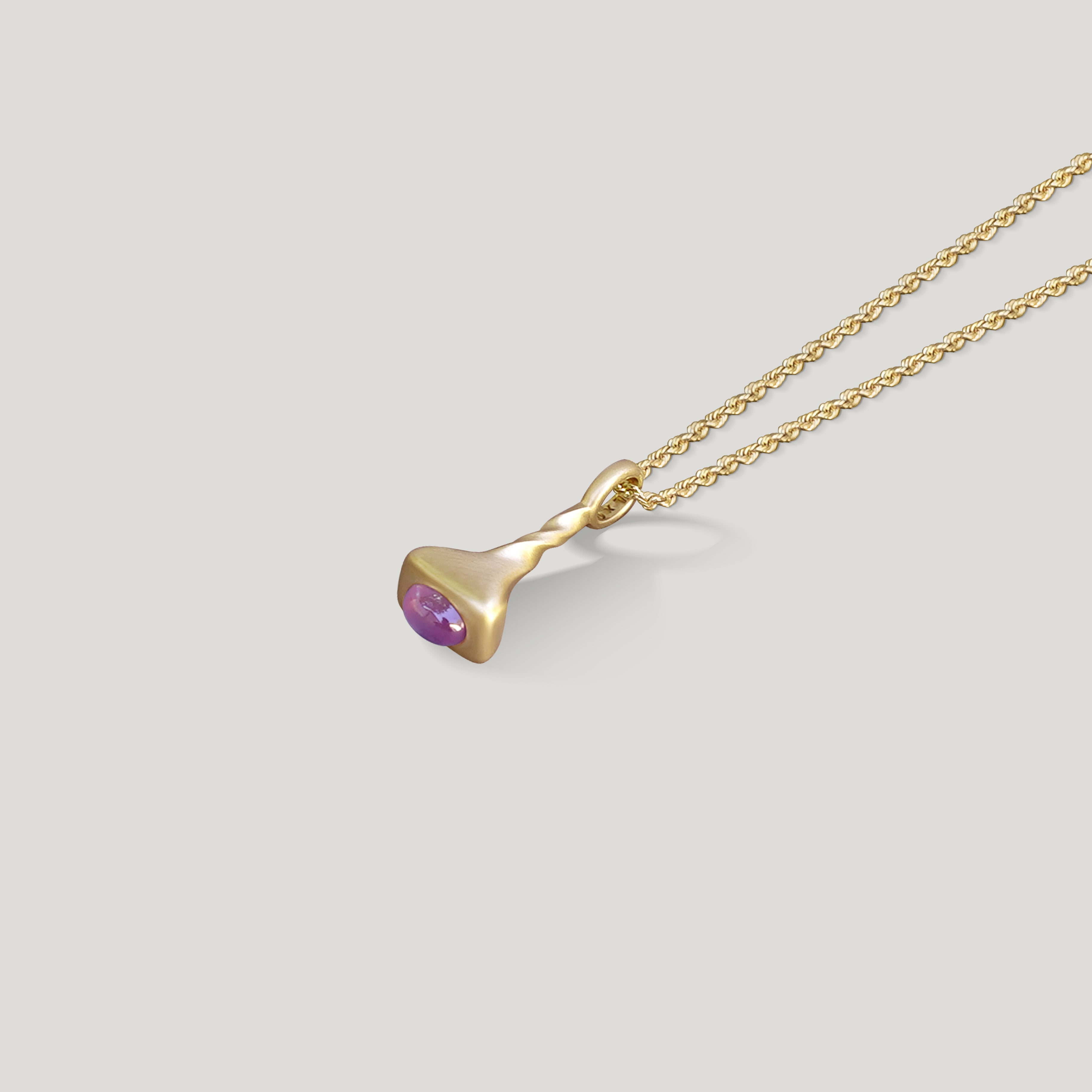 Pink Sapphire Pendulum Charm No. 7 x OKAY FINE - Gold