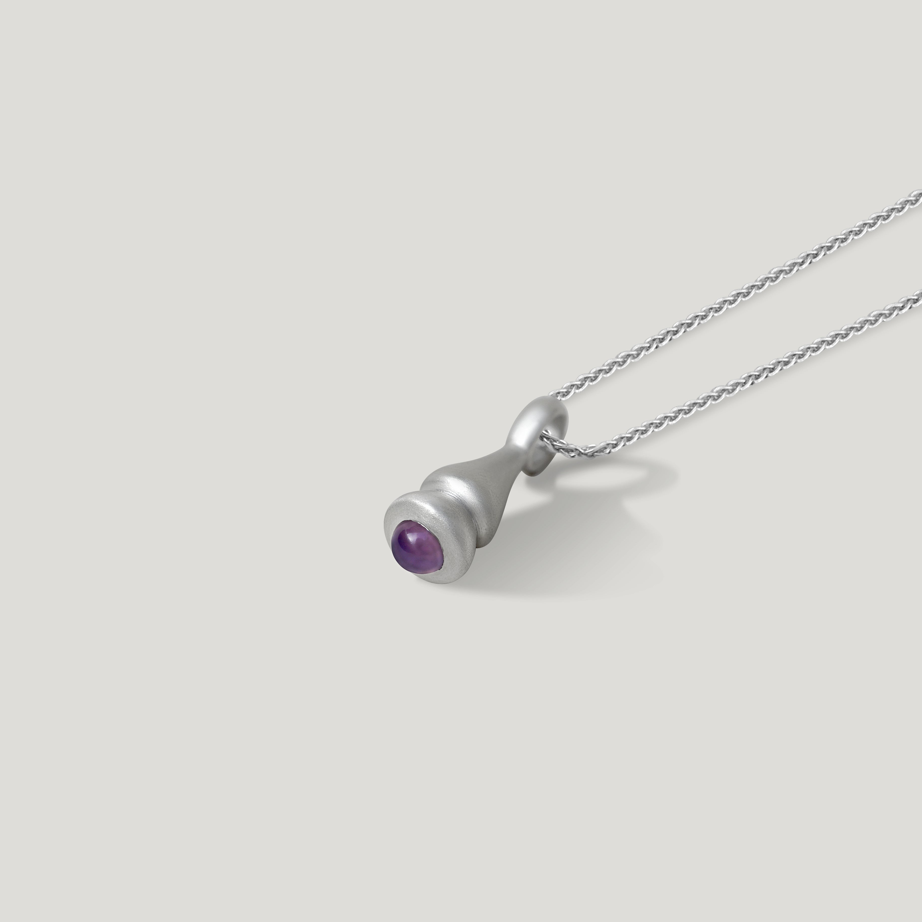 Purple Chalcedony Pendulum Charm No. 1 - Silver