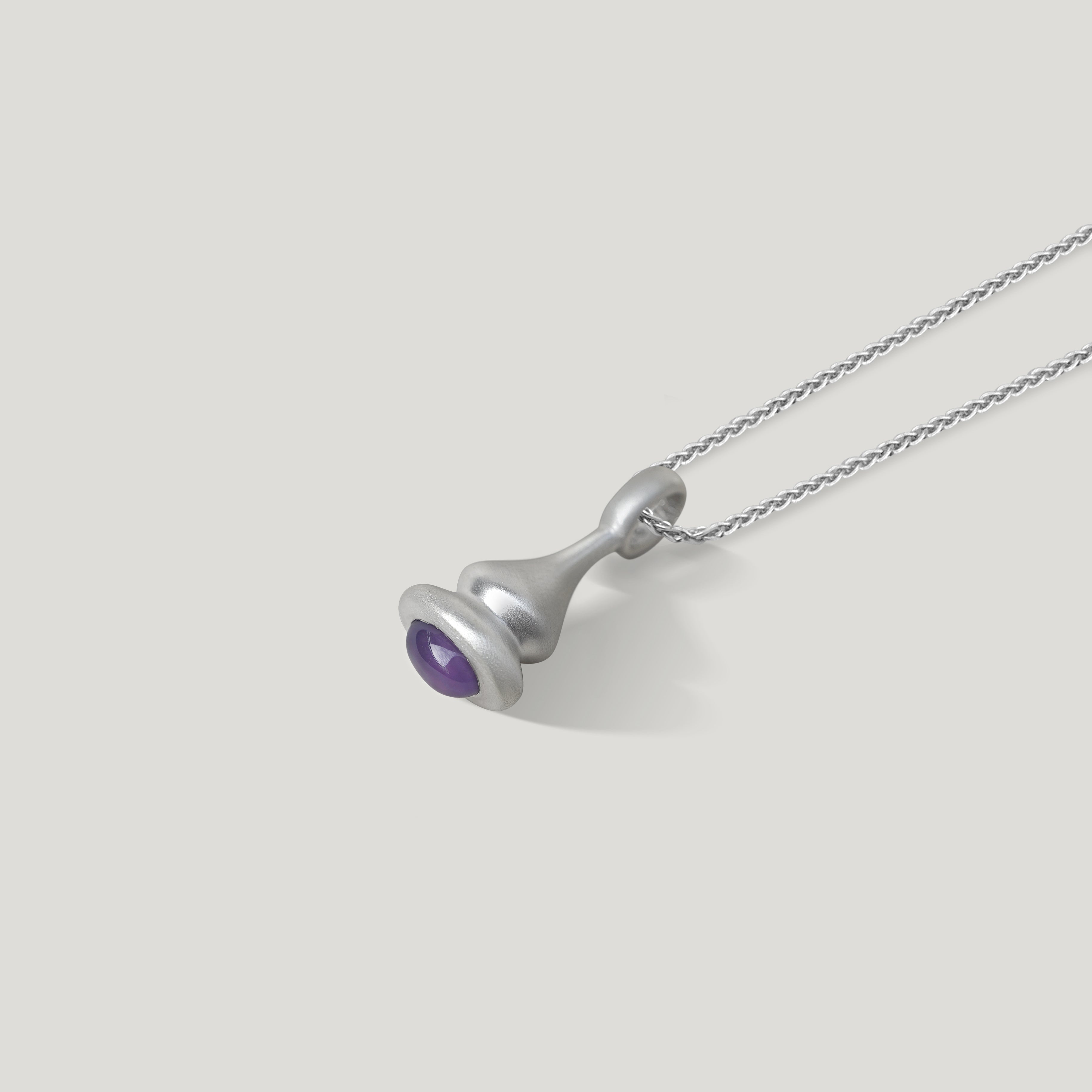 PurpleChalcedonyPendulumCharmNo.6-Silver