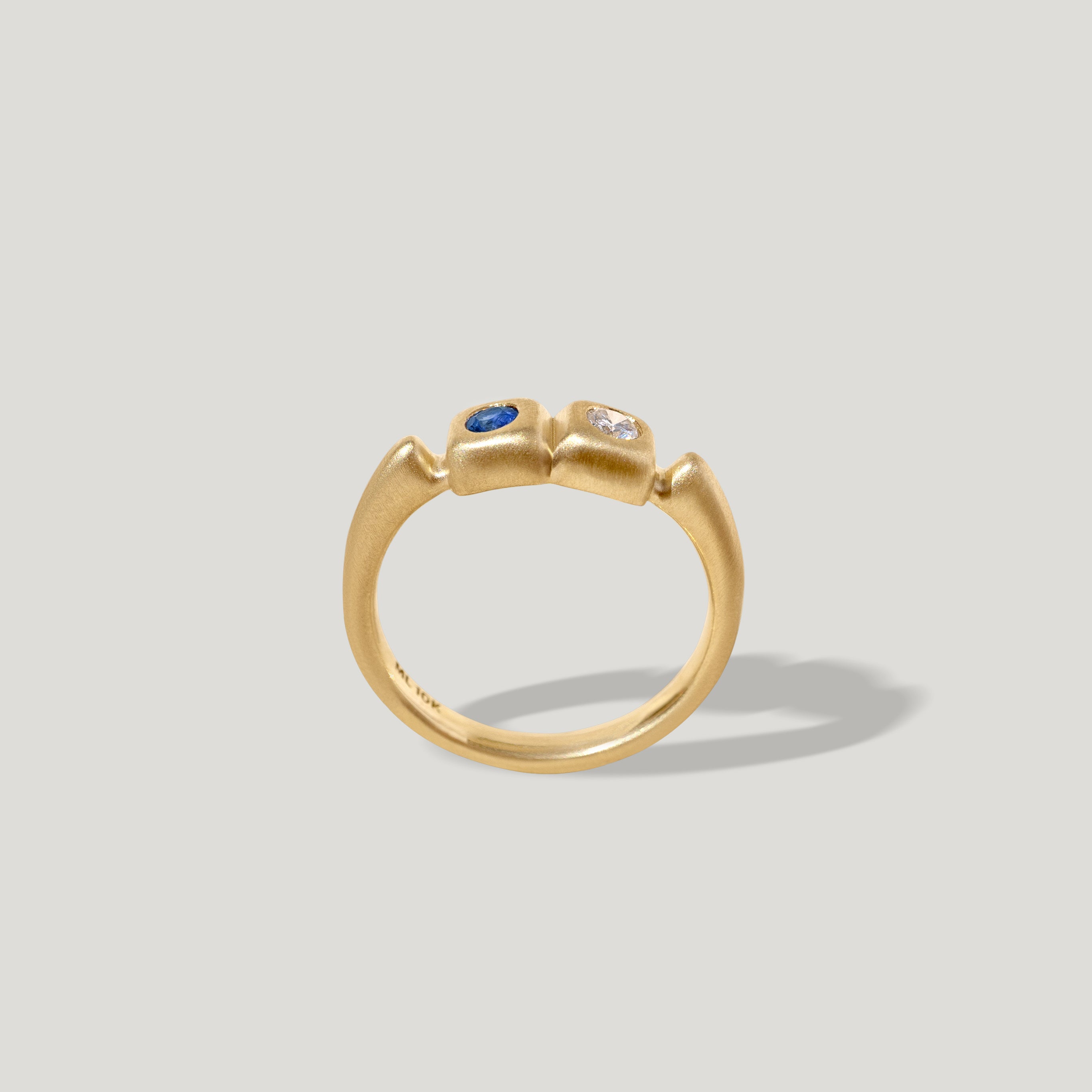 Sapphire and Diamond Twin Trove Ring - Gold