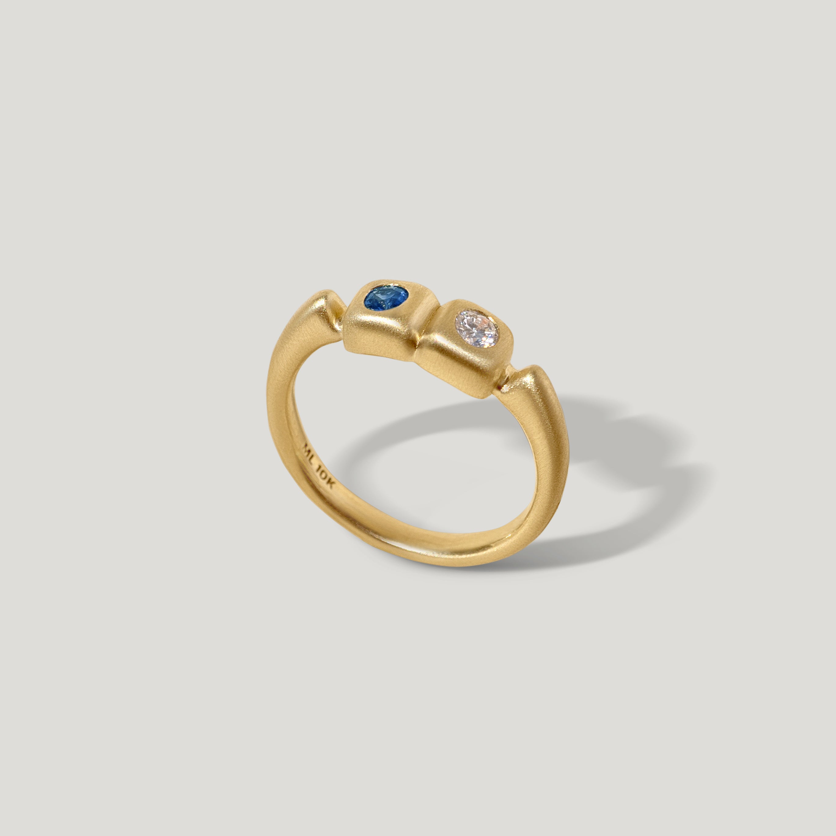 Sapphire and Diamond Twin Trove Ring - Gold