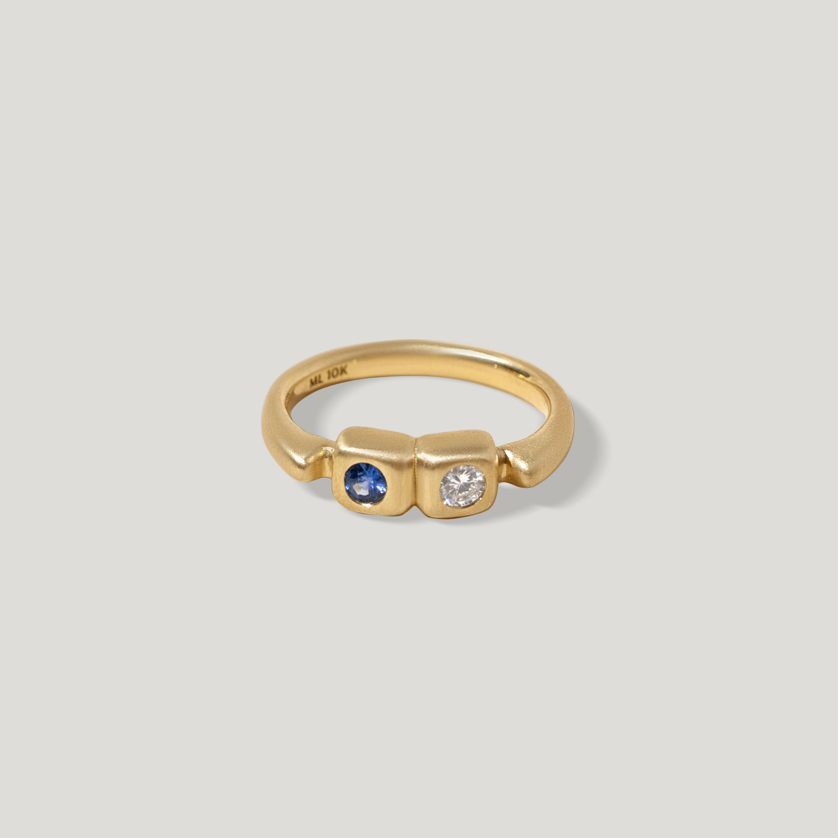 Sapphire and Diamond Twin Trove Ring - Gold