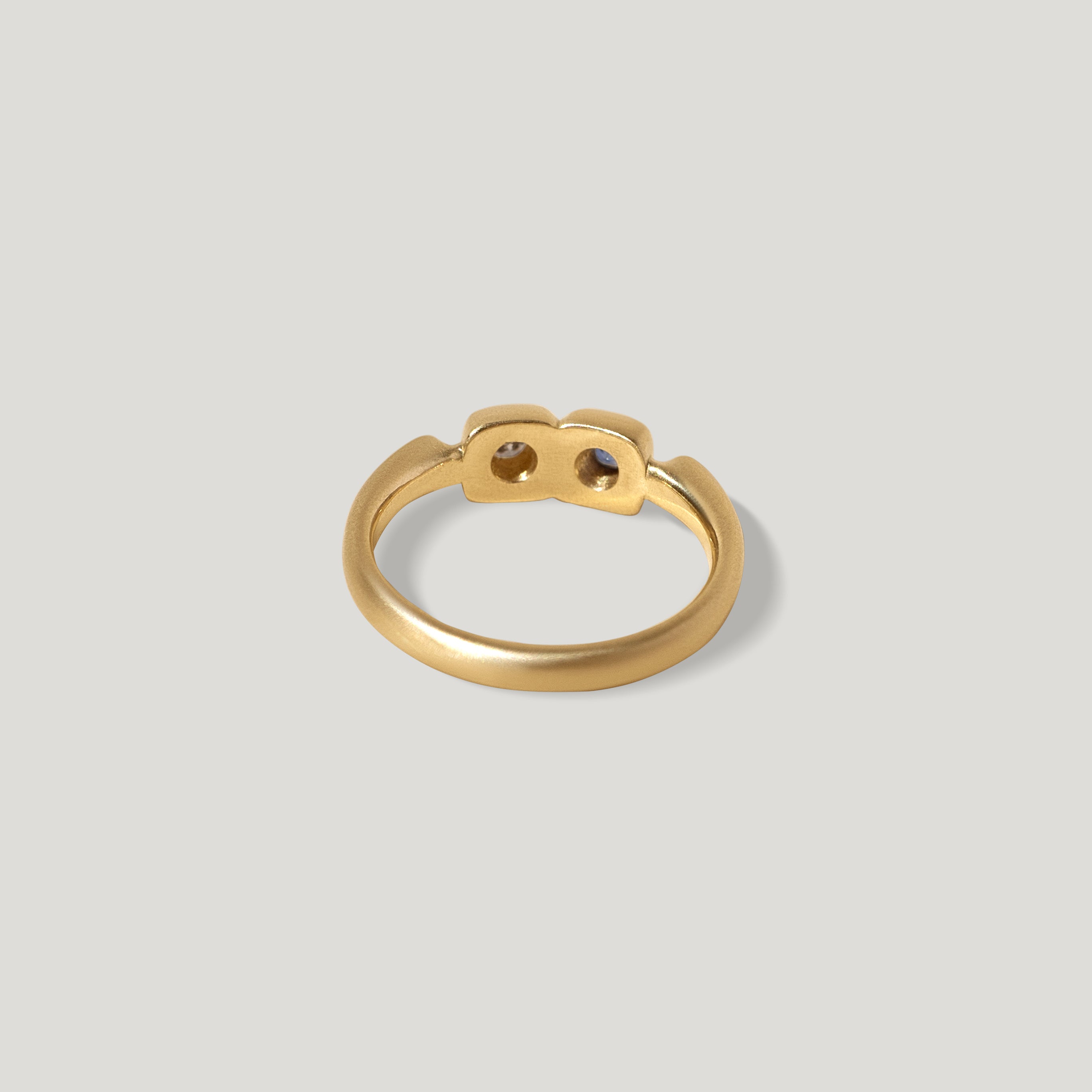 Sapphire and Diamond Twin Trove Ring - Gold back