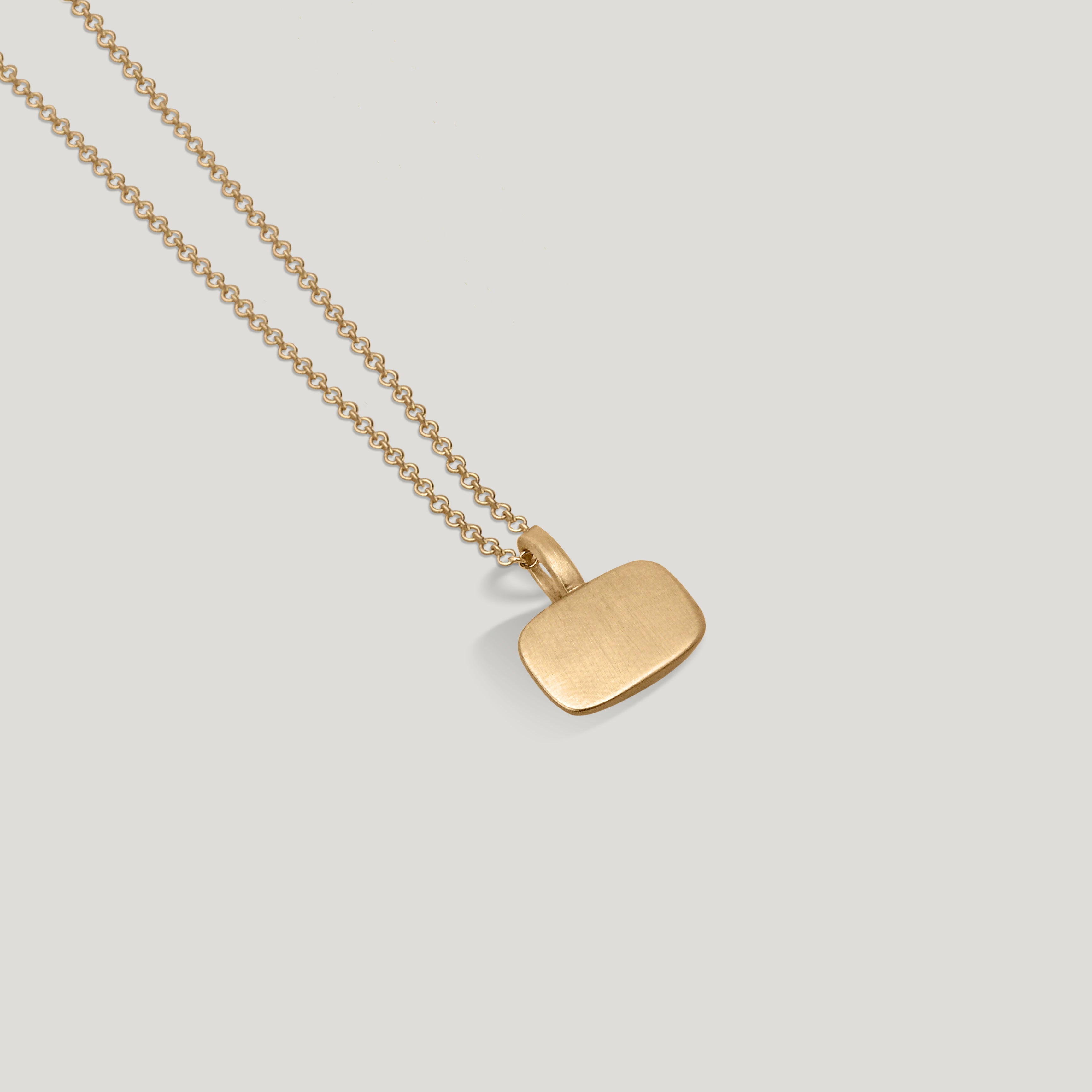 Teal Tourmaline Horizontal Trove Charm -Gold back