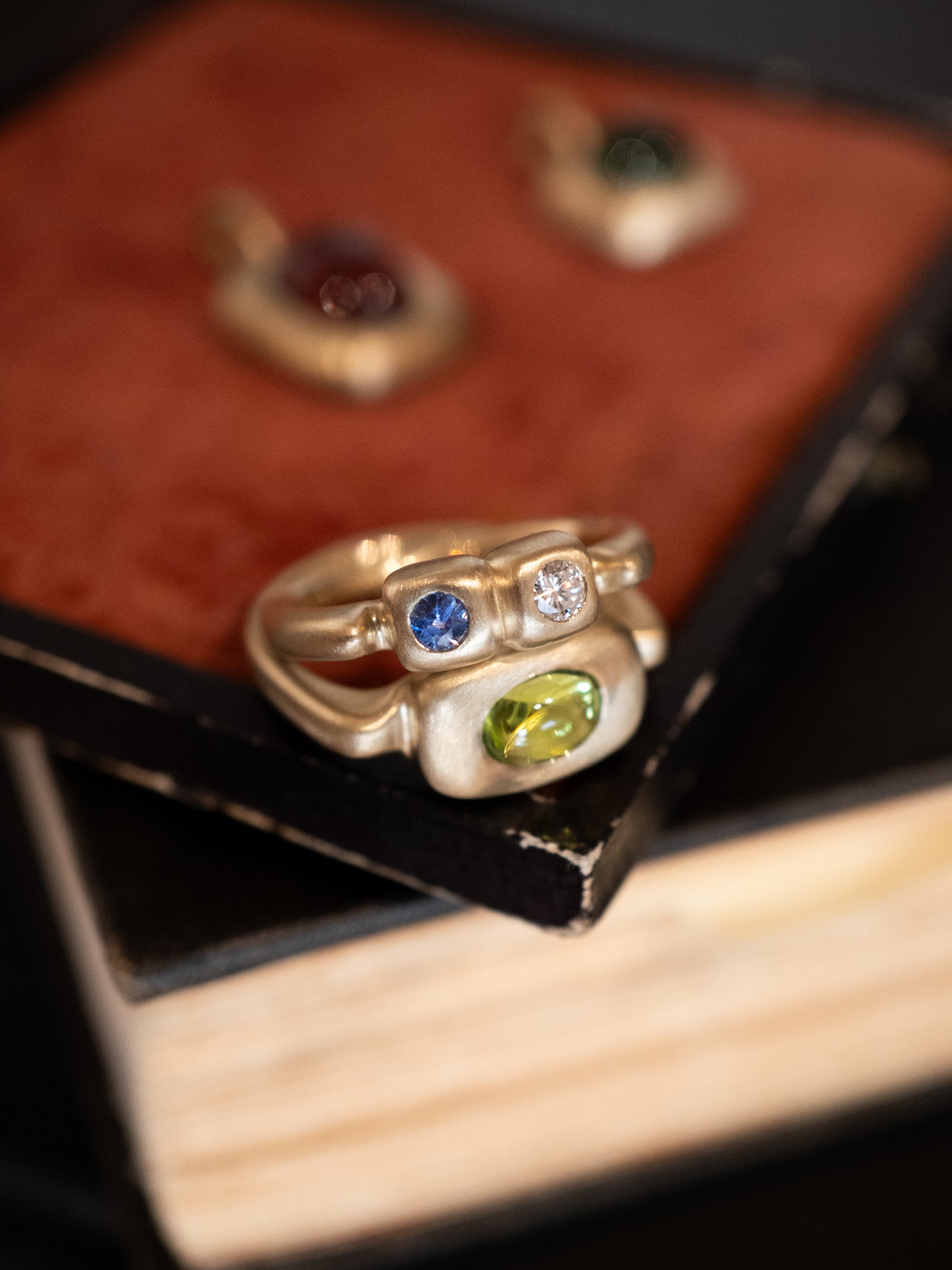 Sapphire and Diamond Twin Trove Ring - Gold