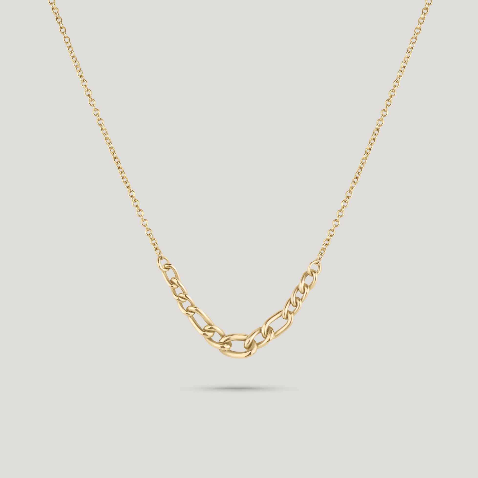 Artisan Graduated Curb Chain Necklace - Gold